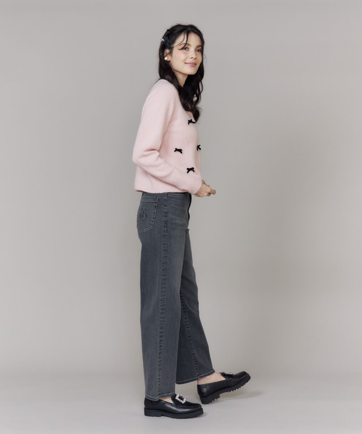 Maglie le cassetto「ベロアリボンフォックスカーデ」|カーディガン|