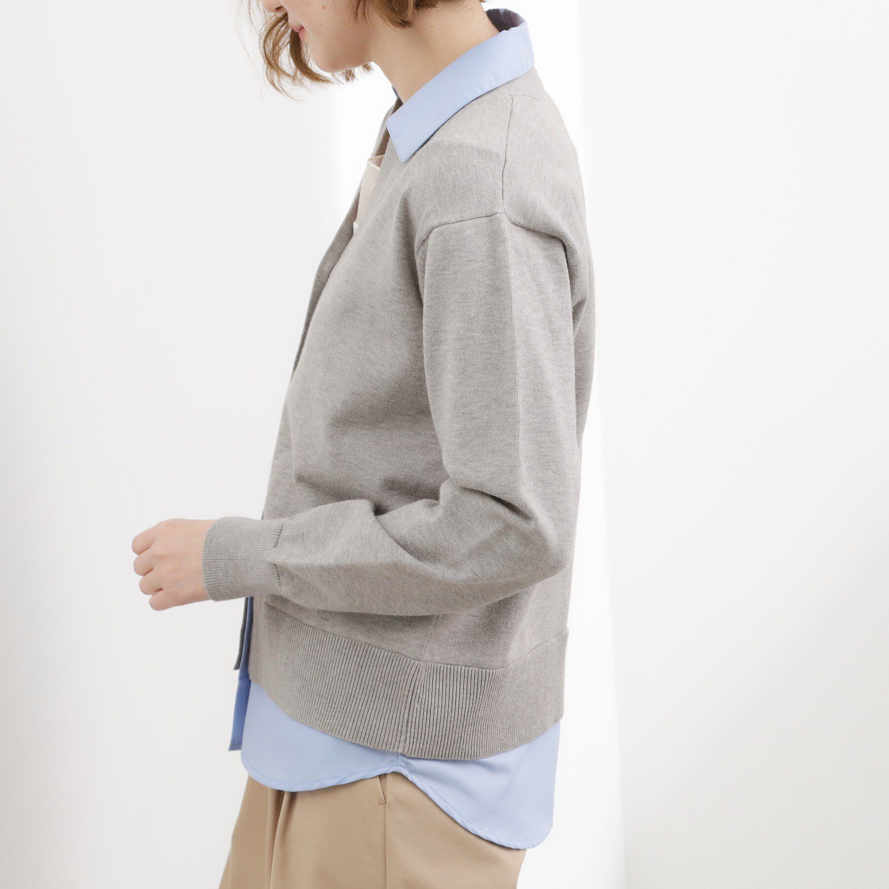 grove「シャツドッキング ニットカーディガン」|カーディガン|