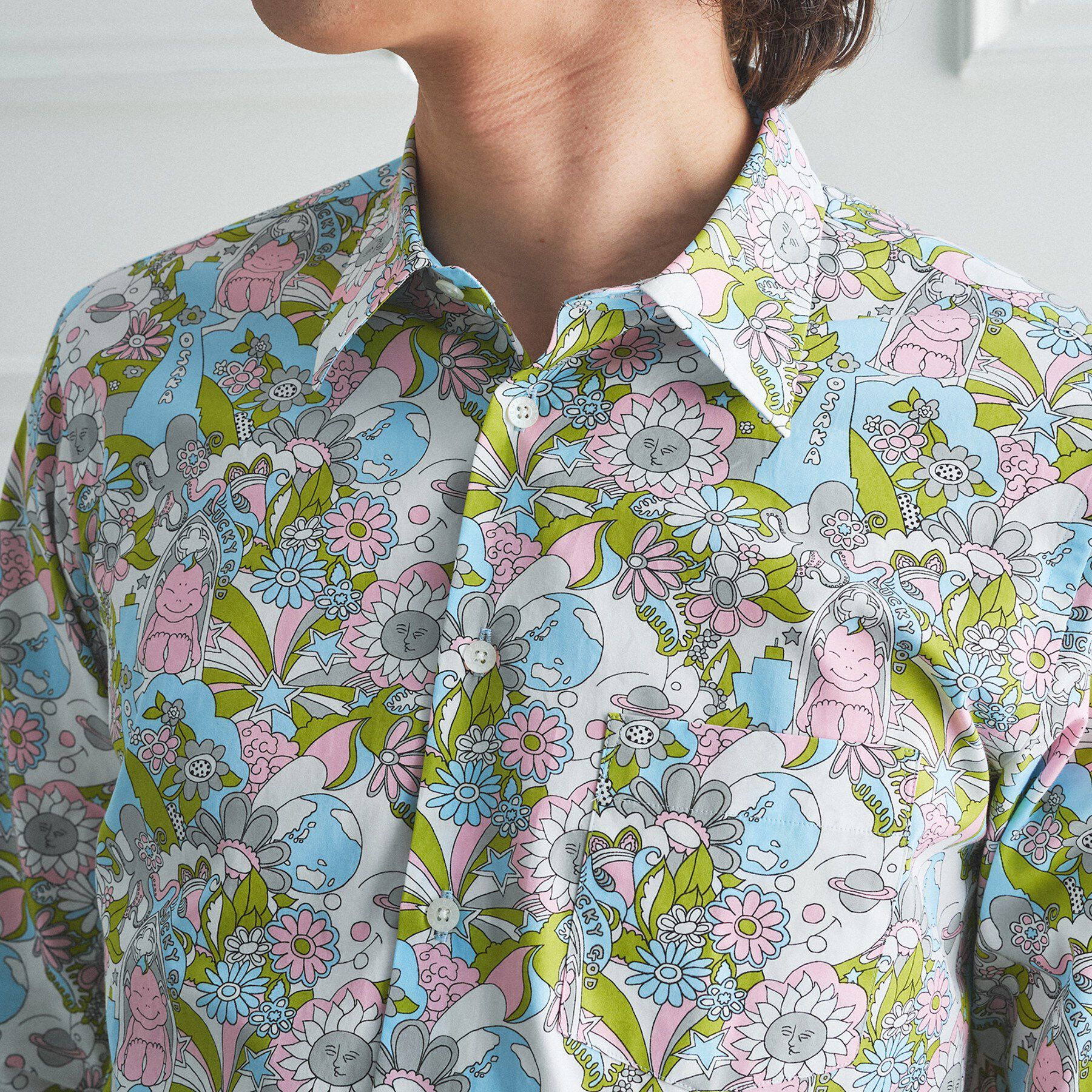 TAKEO KIKUCHI「【BOWLER HAT LABEL】ビリケンプリント 長袖シャツ」|シャツ・ブラウス|