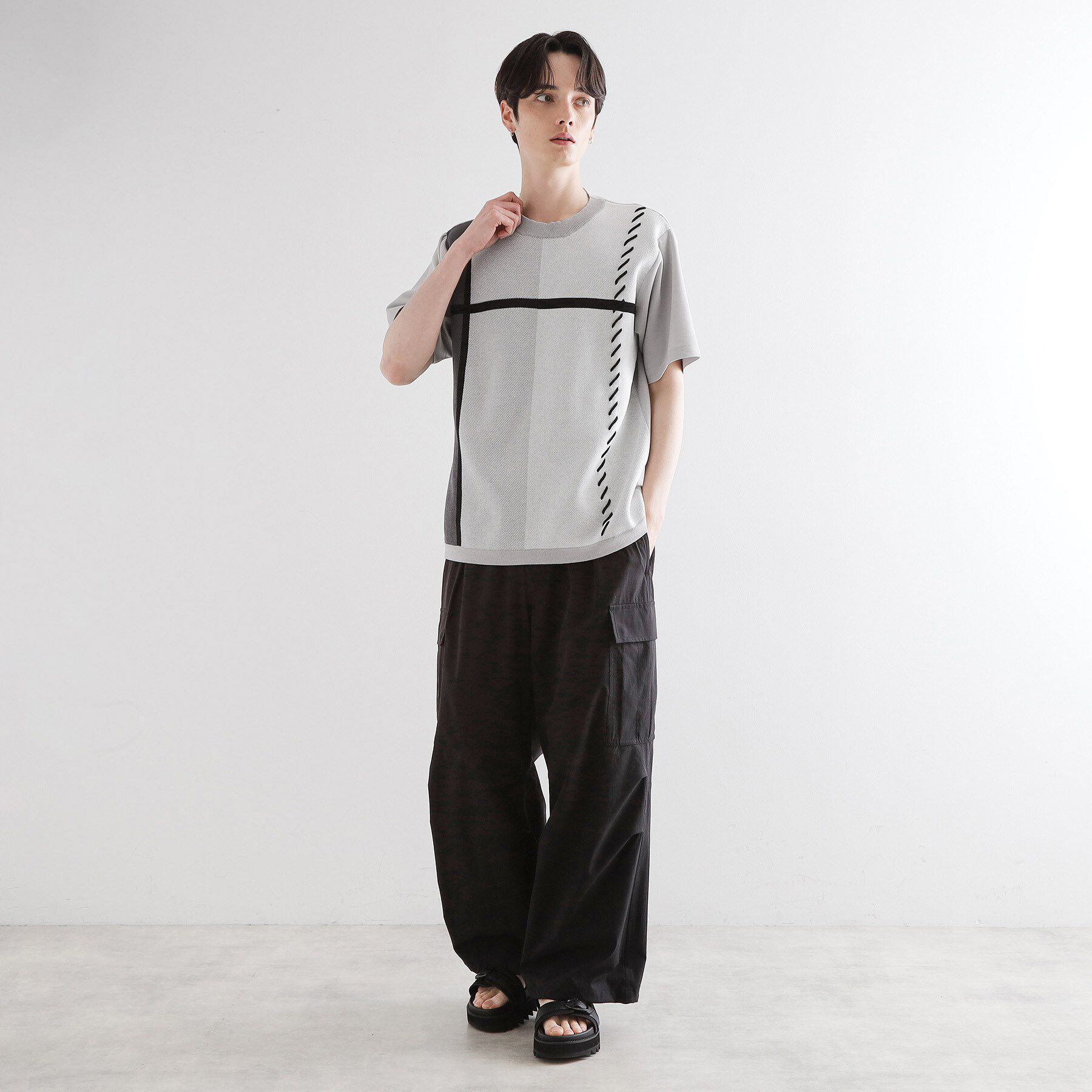 tk.TAKEO KIKUCHI「ニットドッキングクロスオーバー」|Tシャツ・カットソー|