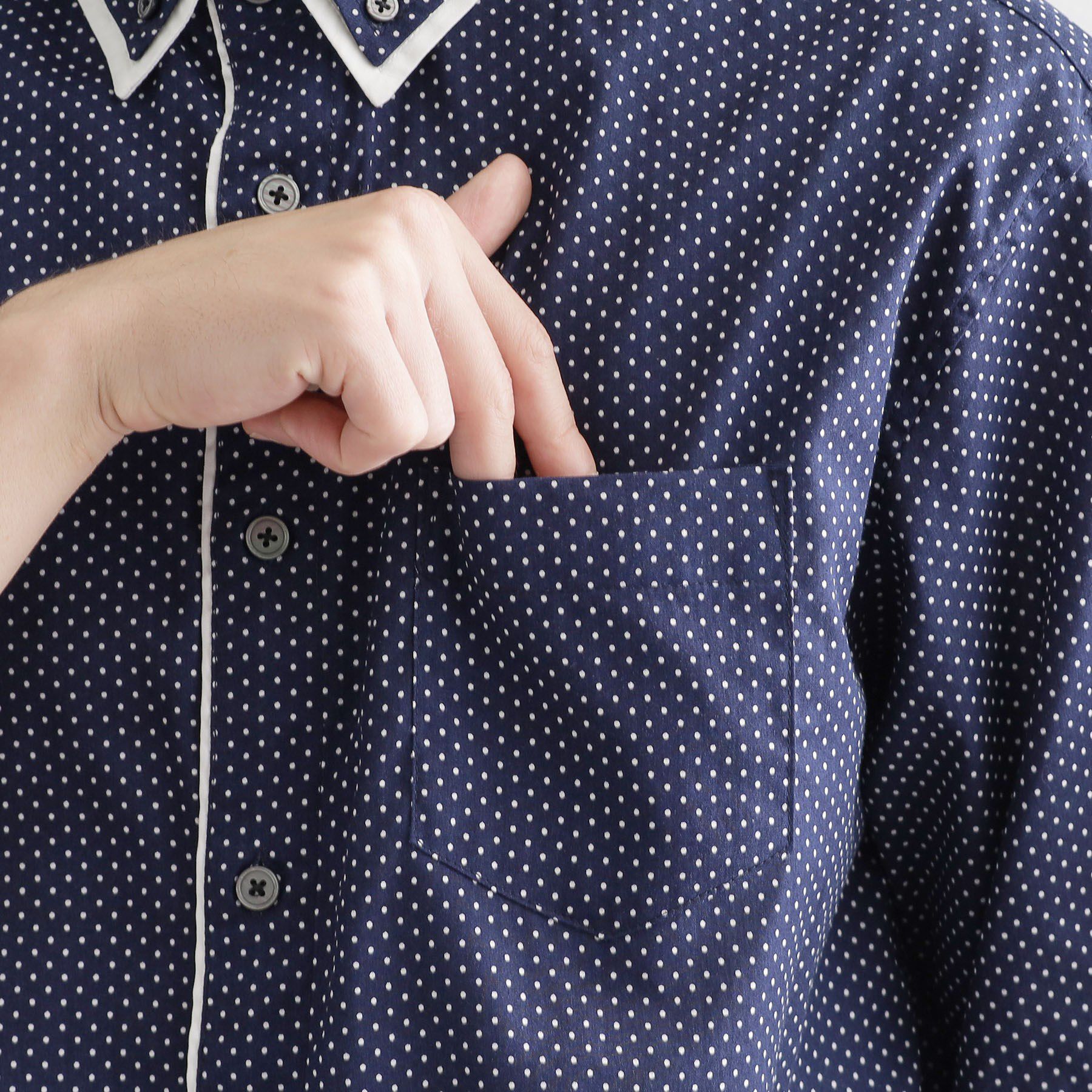 tk.TAKEO KIKUCHI「2枚衿ドット柄シャツ」|シャツ・ブラウス|