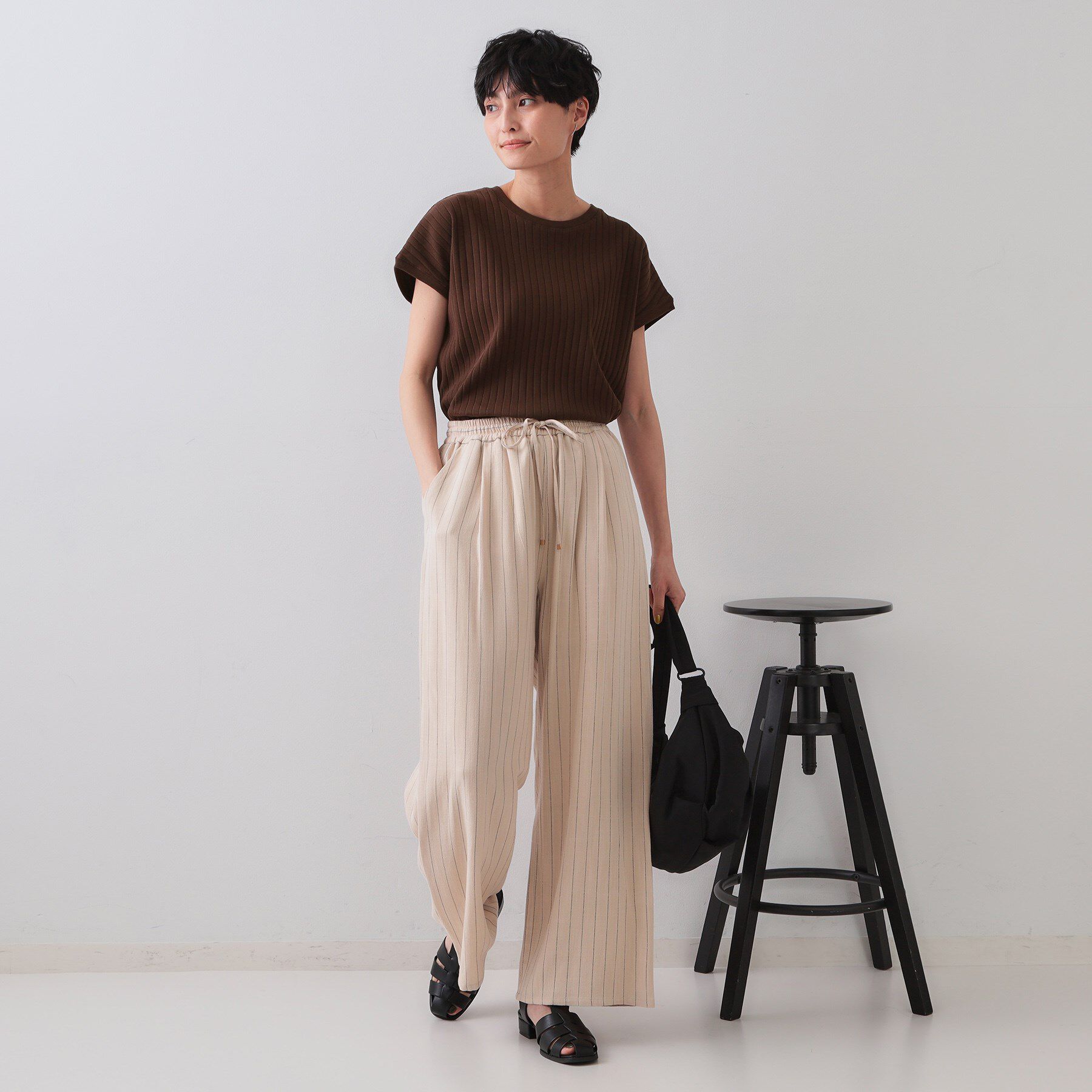 OPAQUE.CLIP「ワイドリブフレンチTシャツ【洗濯機洗い可】」|Tシャツ・カットソー|