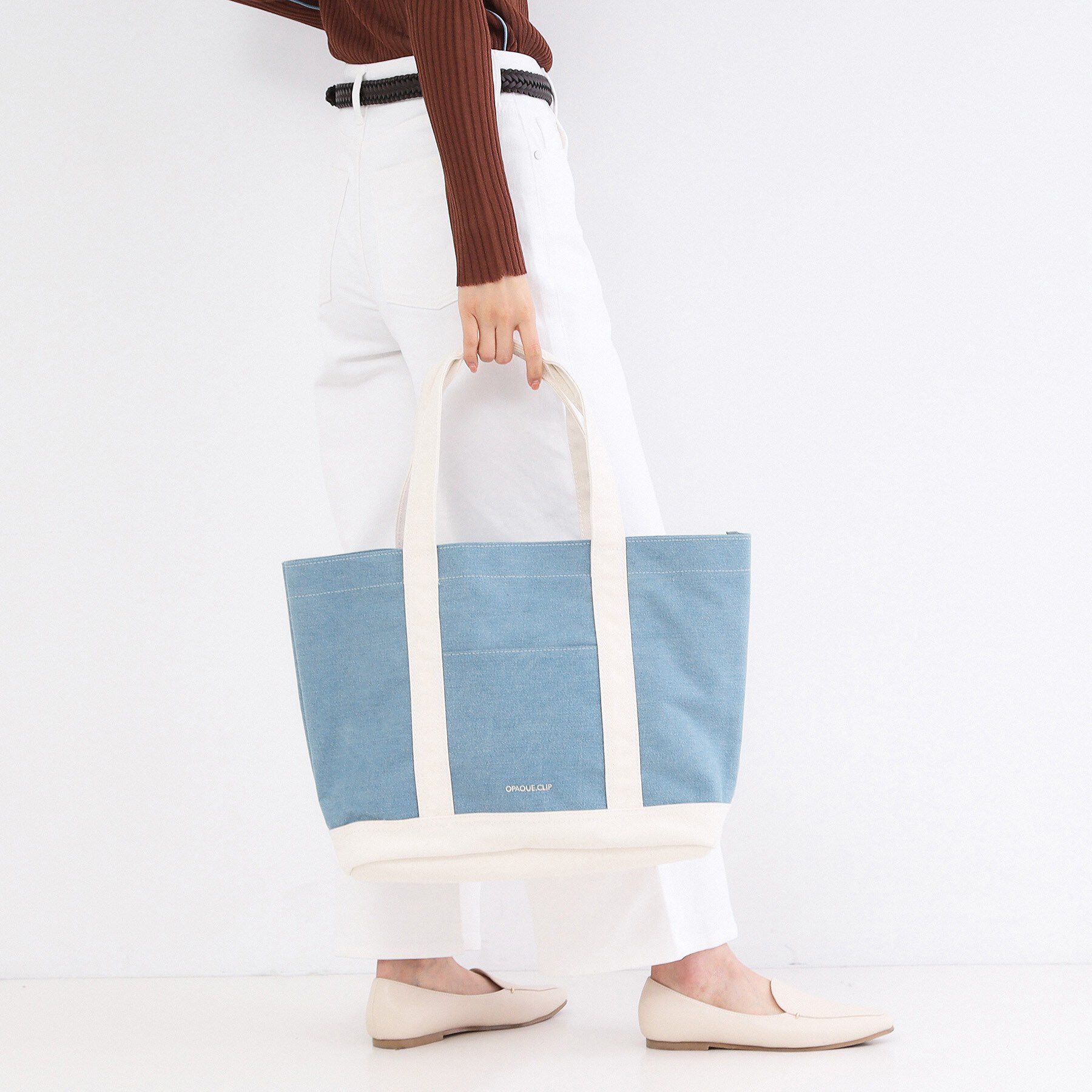 OPAQUE.CLIP「バイカラー帆布BIGトート」|トートバッグ|