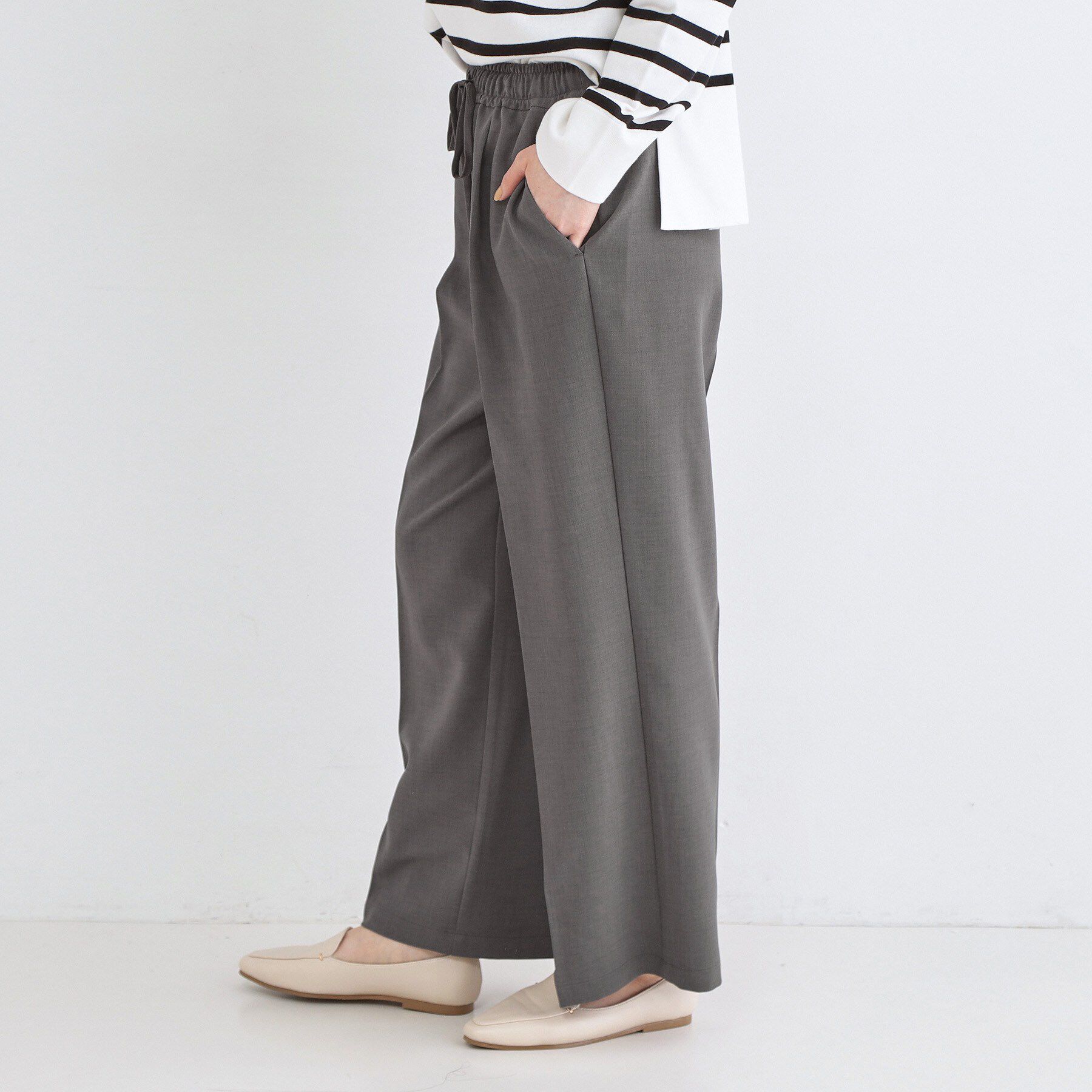 OPAQUE.CLIP「美脚ストレッチイージーワイドパンツ【洗濯機OK】」|その他|
