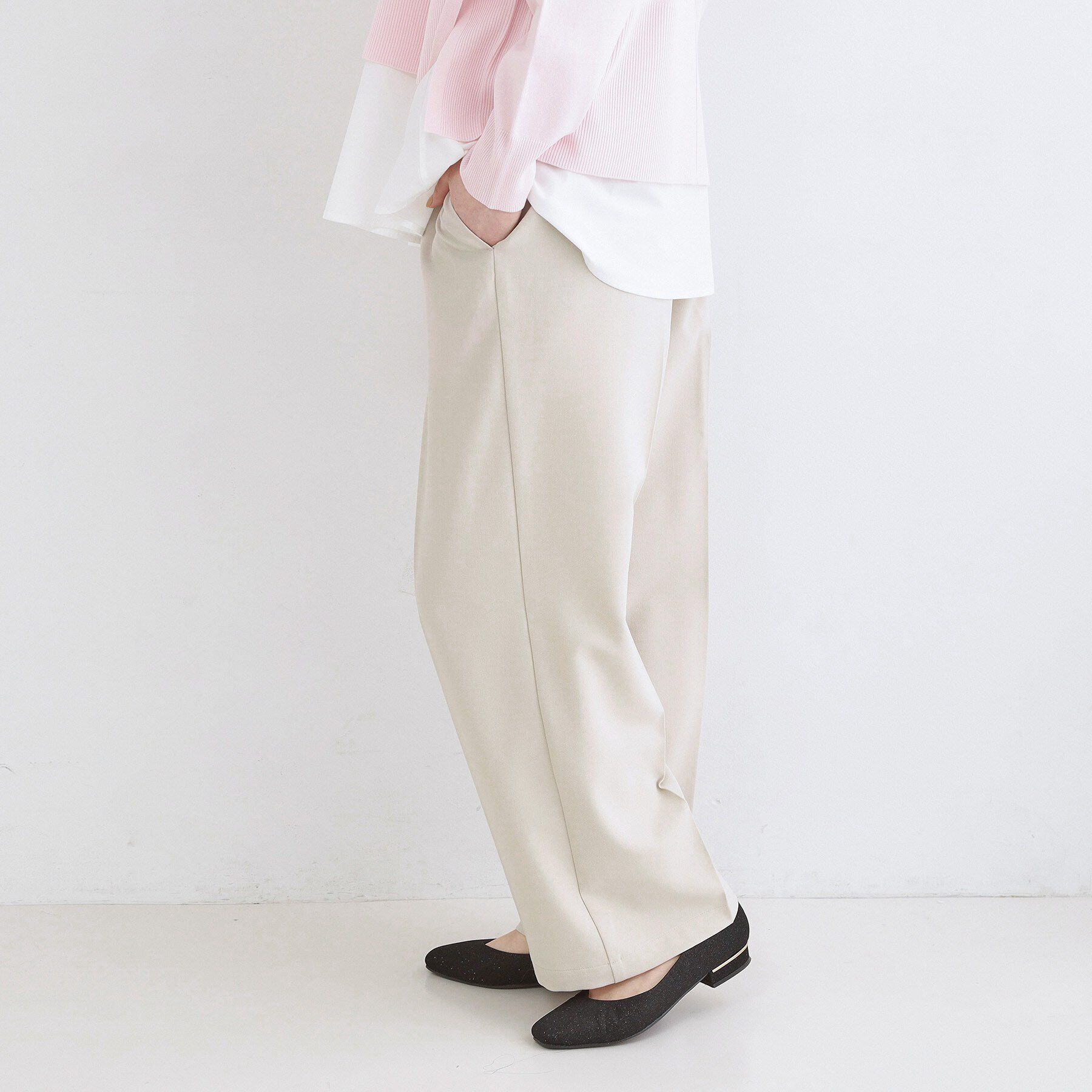 OPAQUE.CLIP「美脚ストレッチイージーワイドパンツ【洗濯機OK】」|その他|