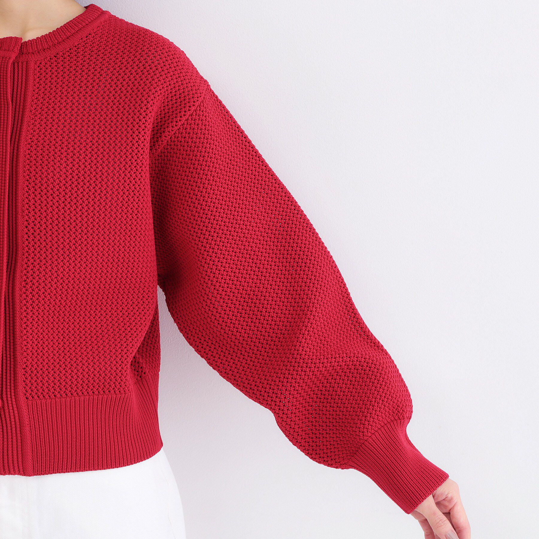 OPAQUE.CLIP「メッシュニットカーディガン【洗濯機OK】」|カーディガン|