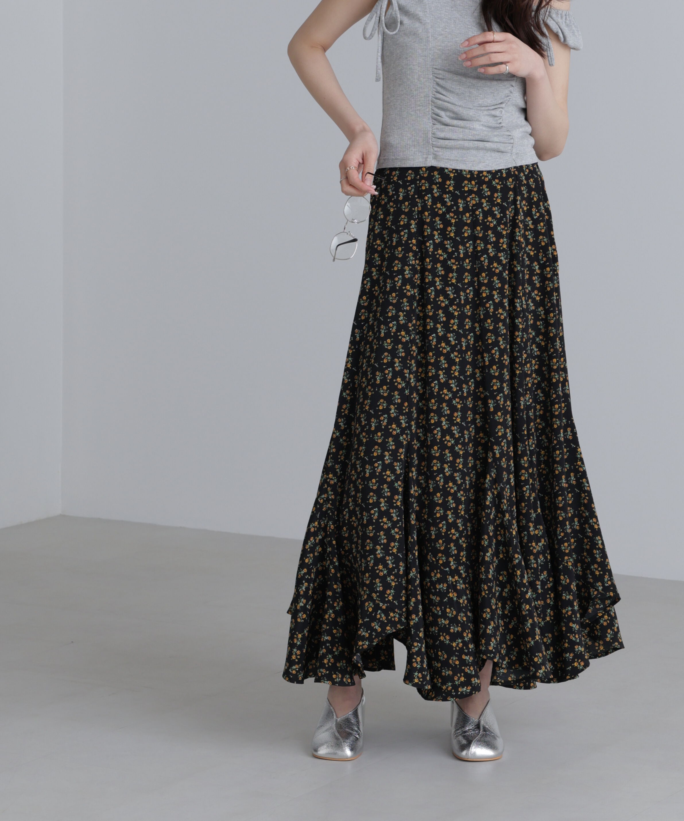  「フラワーエスカルゴマーメイドスカート」|スカート|