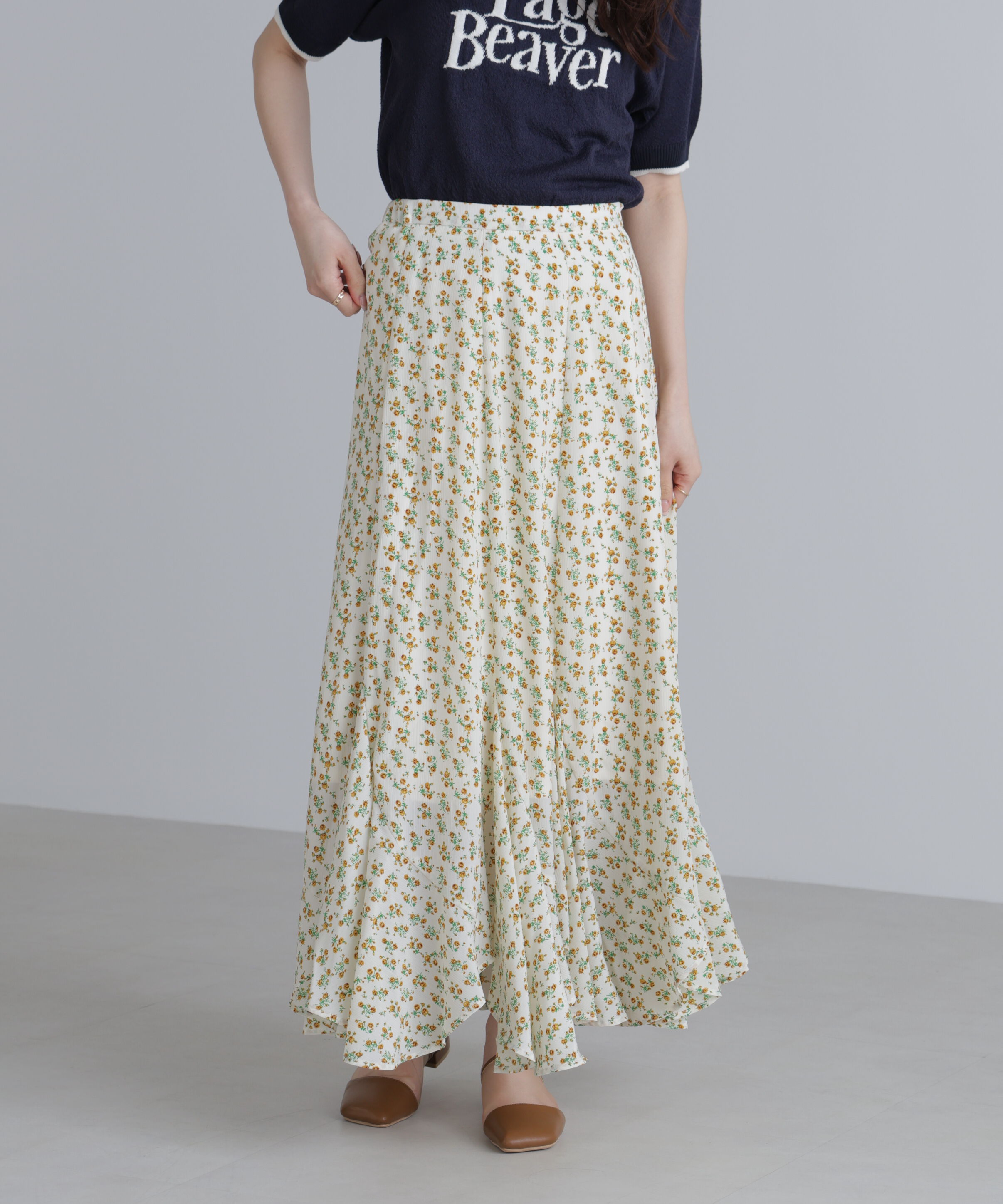  「フラワーエスカルゴマーメイドスカート」|スカート|