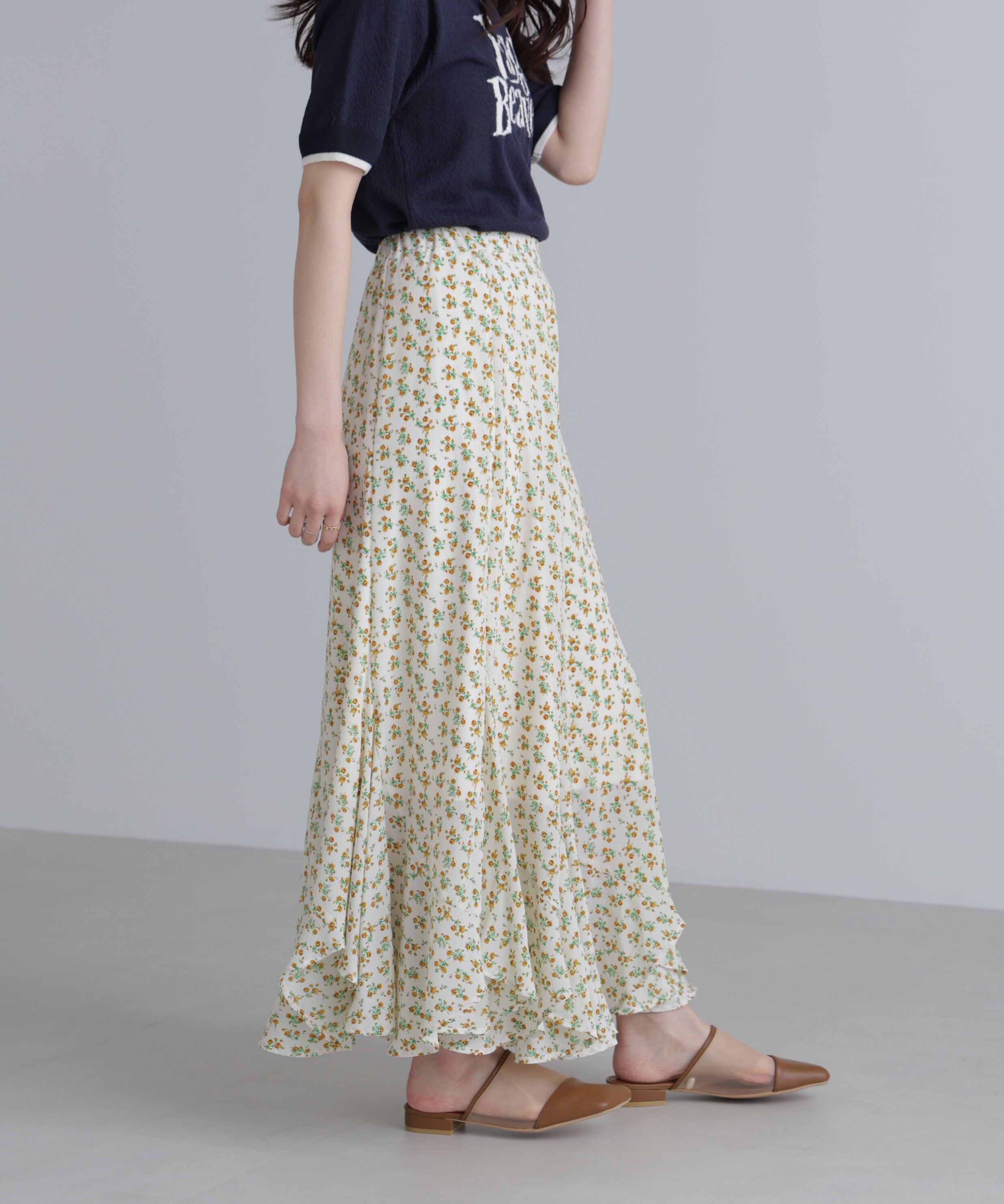  「フラワーエスカルゴマーメイドスカート」|スカート|