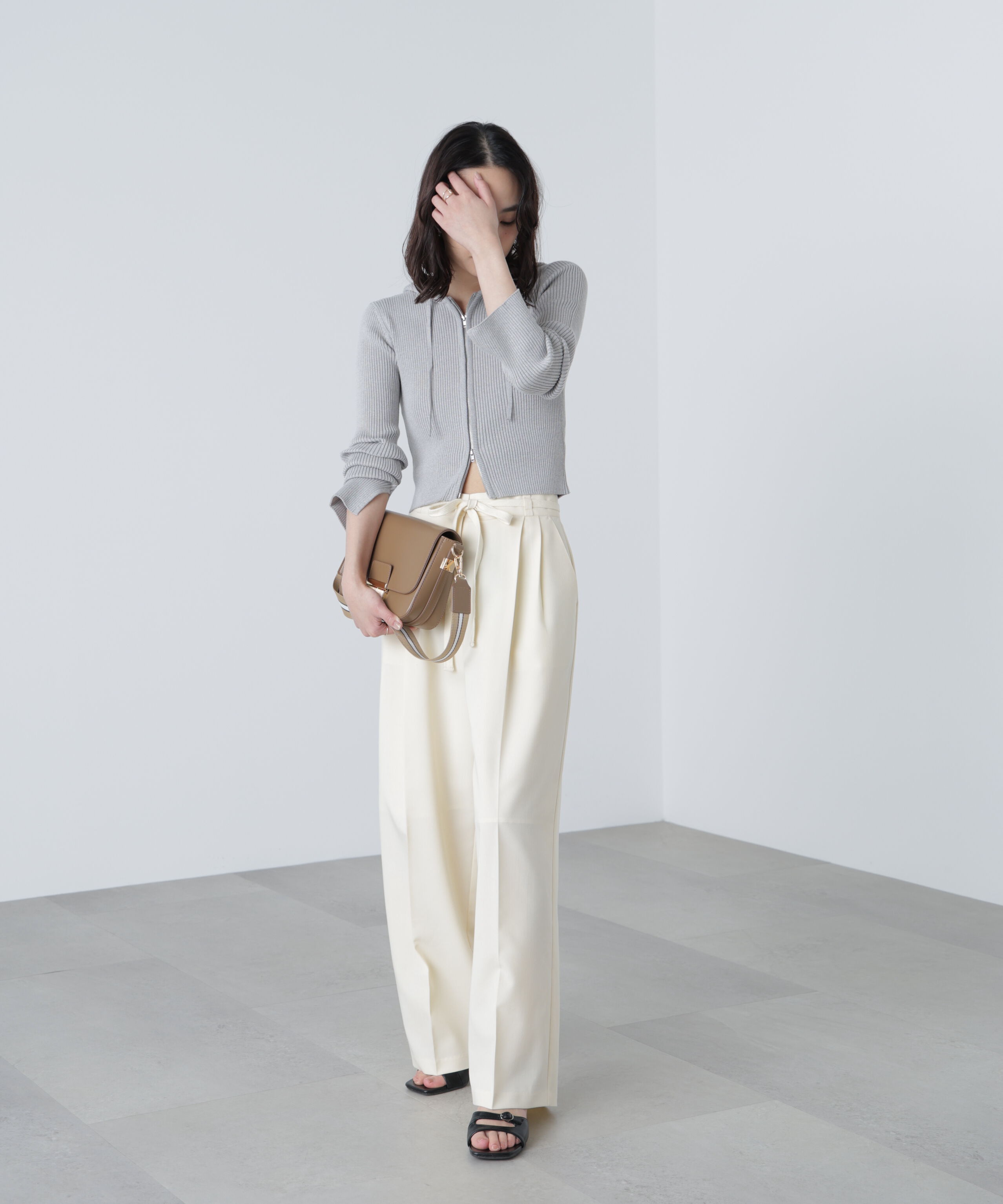  「杉綾リボンベルトワイドパンツ」|その他|