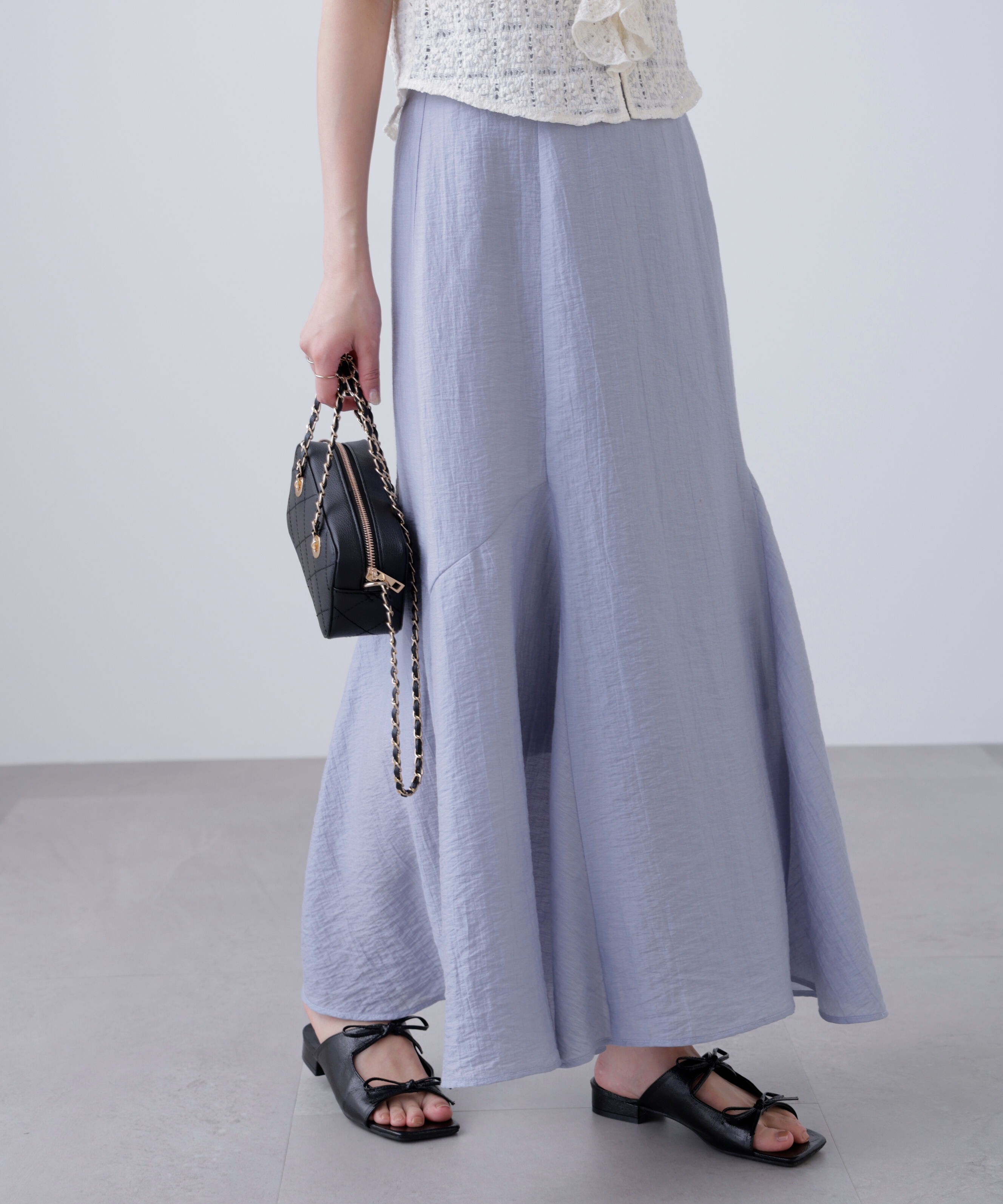  「アソートサイドフレアマーメイドスカート」|スカート|ブルー