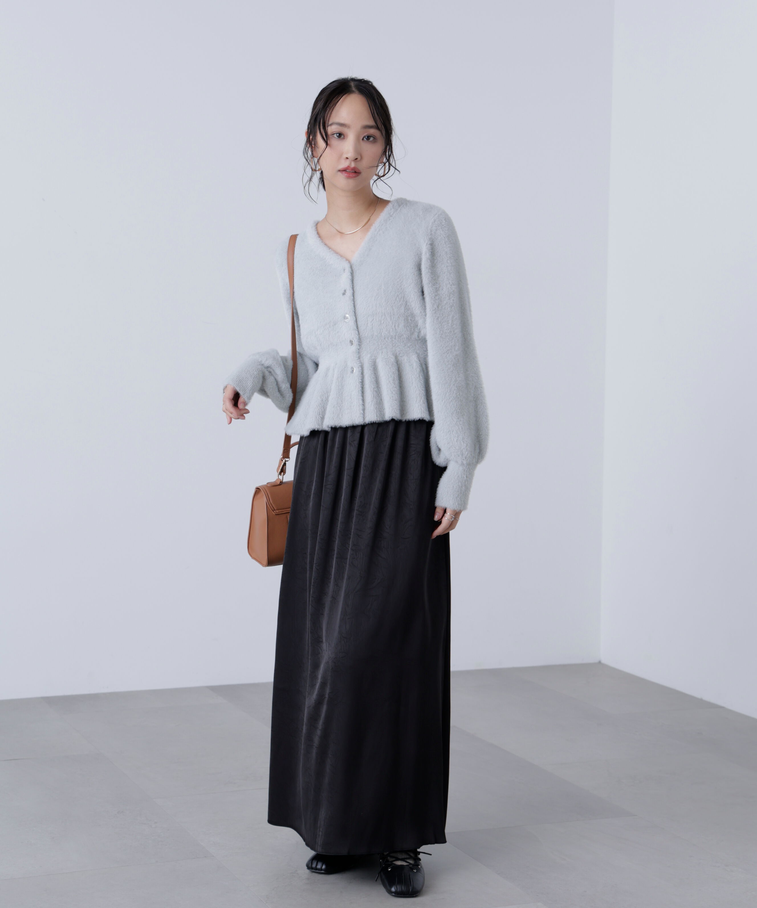  「サテンナローロングスカート」|スカート|