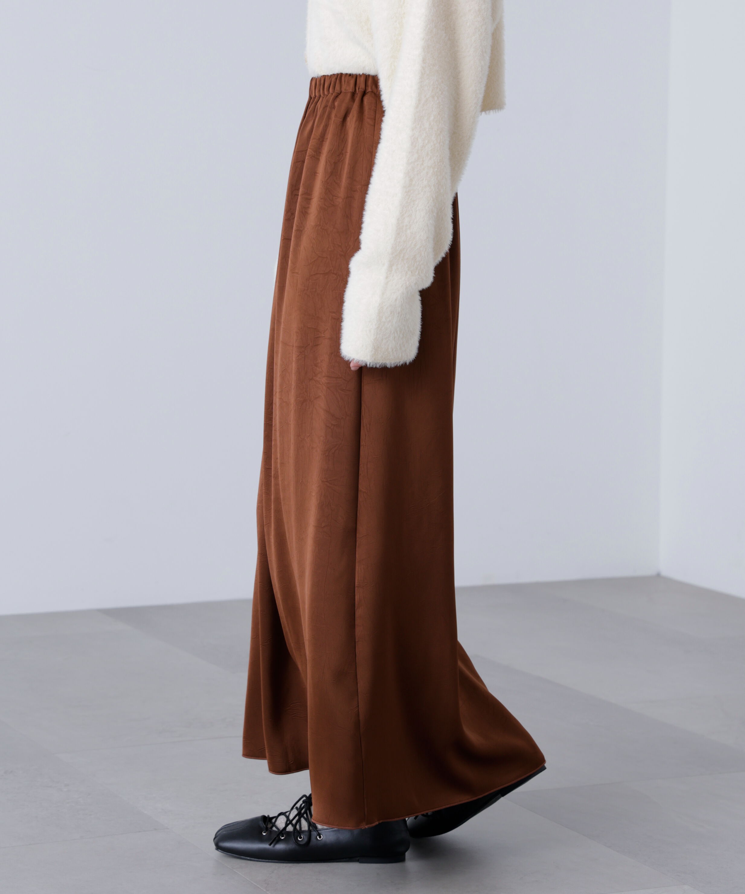  「サテンナローロングスカート」|スカート|