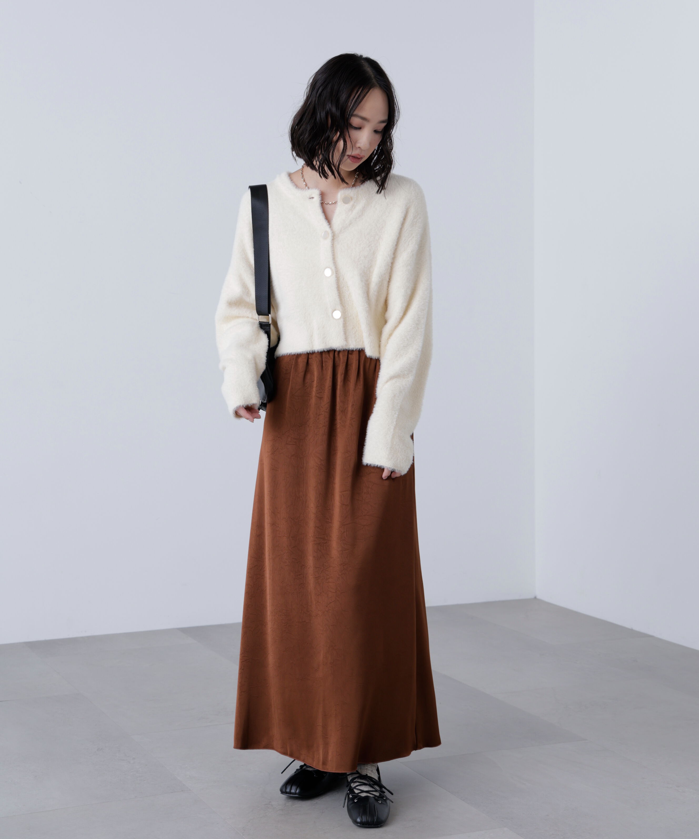  「サテンナローロングスカート」|スカート|