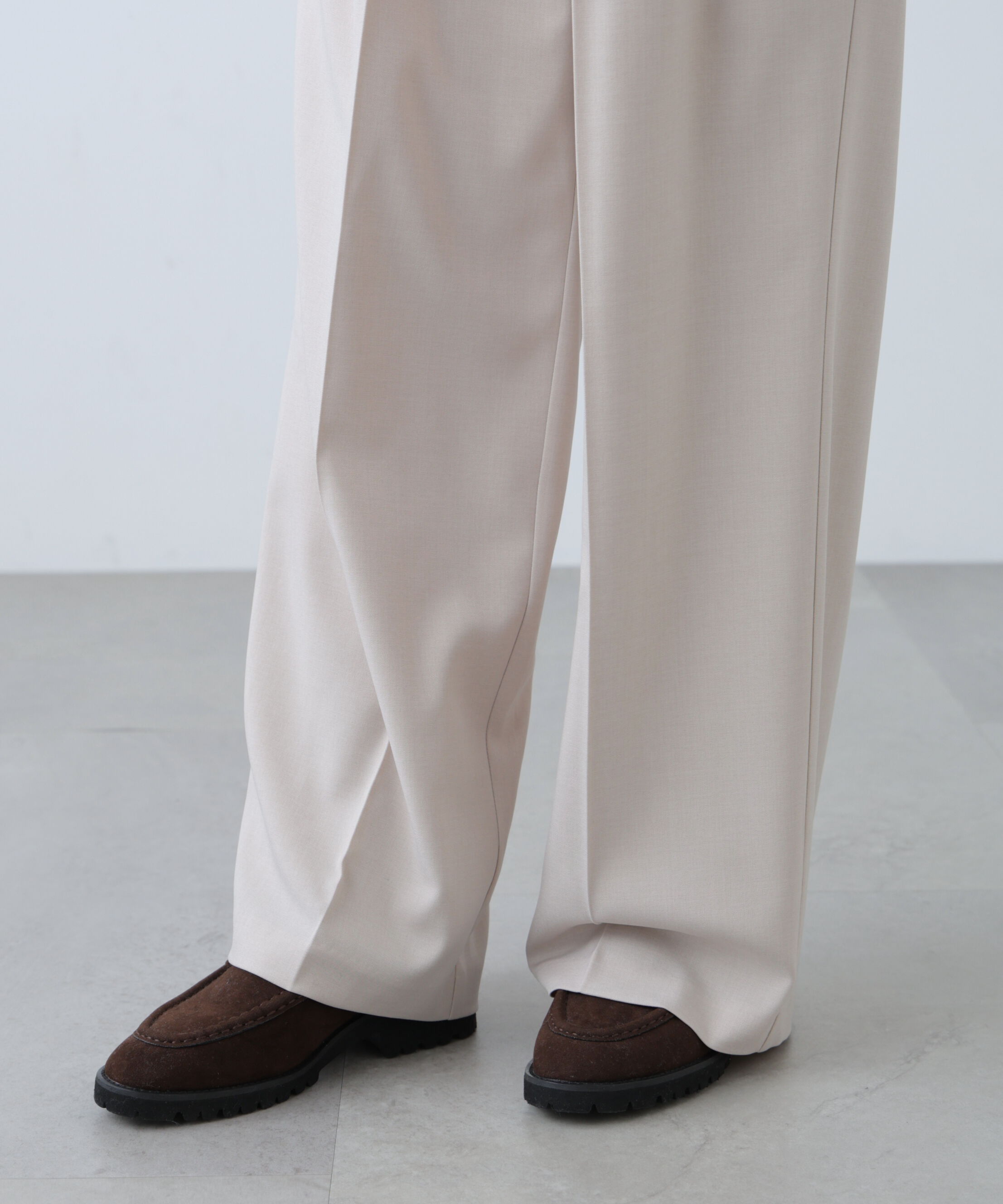  「[低身長サイズ/Sシリーズ]梳毛調合繊タックワイドパンツ」|その他|