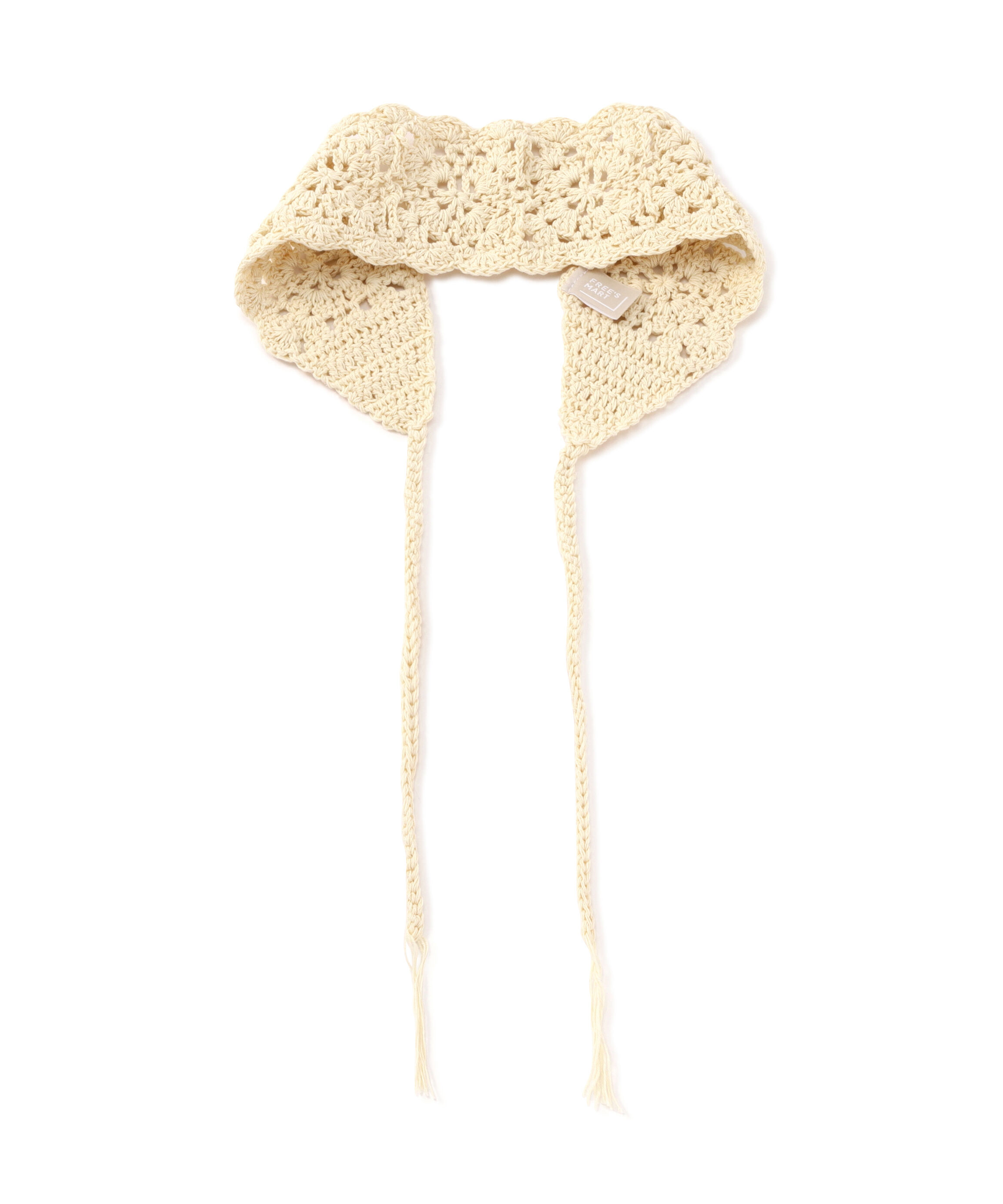  「クロシェ編みヘッドバンド」|ハンカチ|ナチュラル