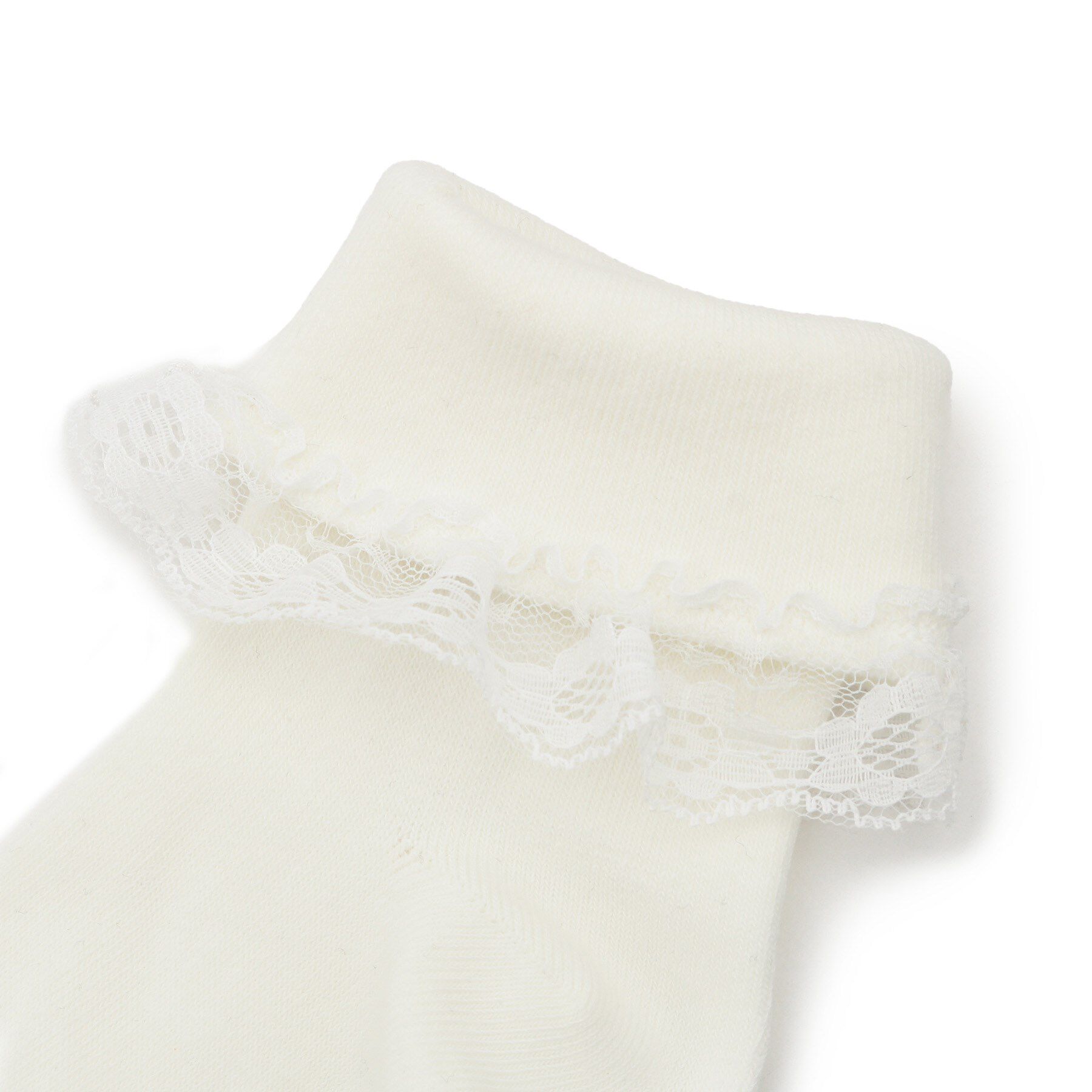 SHOO･LA･RUE「【セレモニー】折り返しレースクルー丈ソックス」|ソックス|