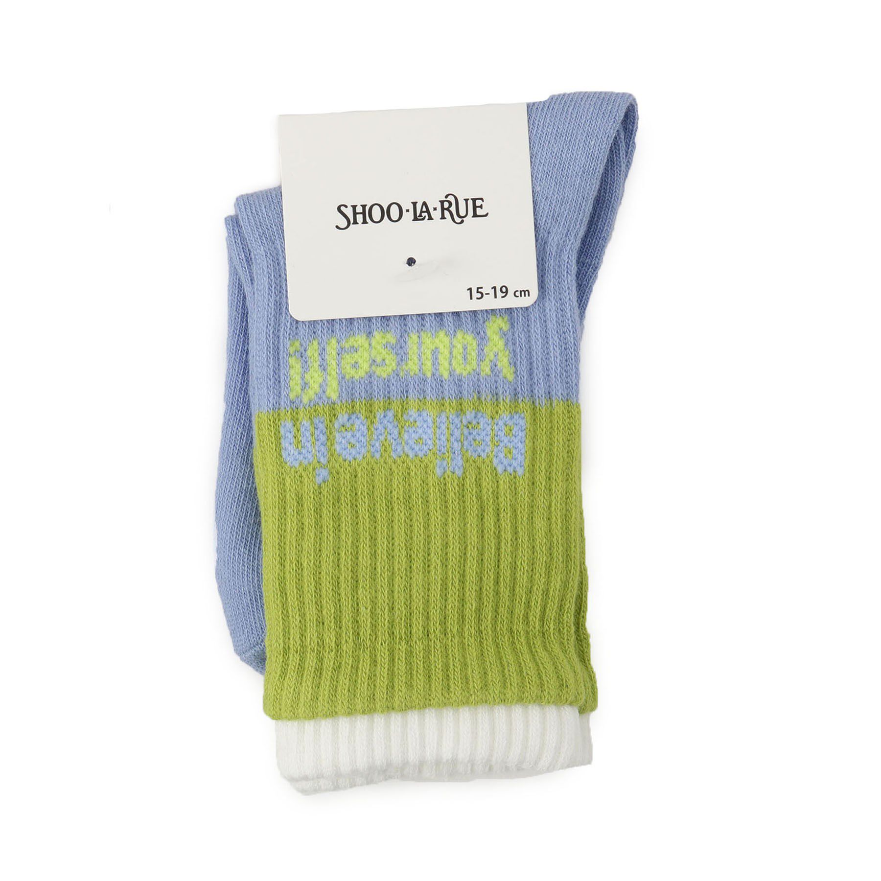 SHOO･LA･RUE「二重履き口クルー丈ソックス」|ソックス|ブルー(592)