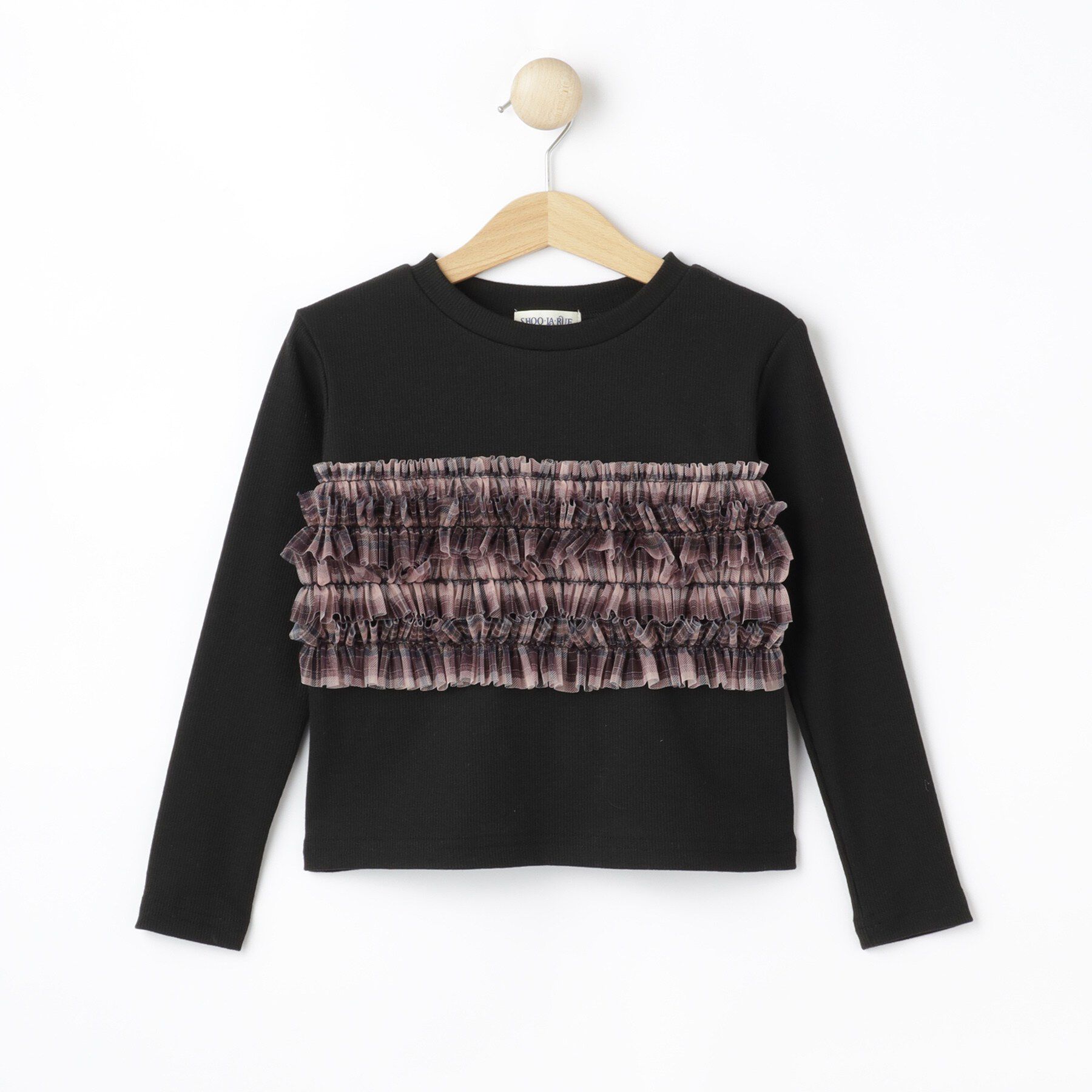 SHOO･LA･RUE「【110-150cm】チュールビスチェ風リブトップス」|Tシャツ・カットソー|ピンク(271)