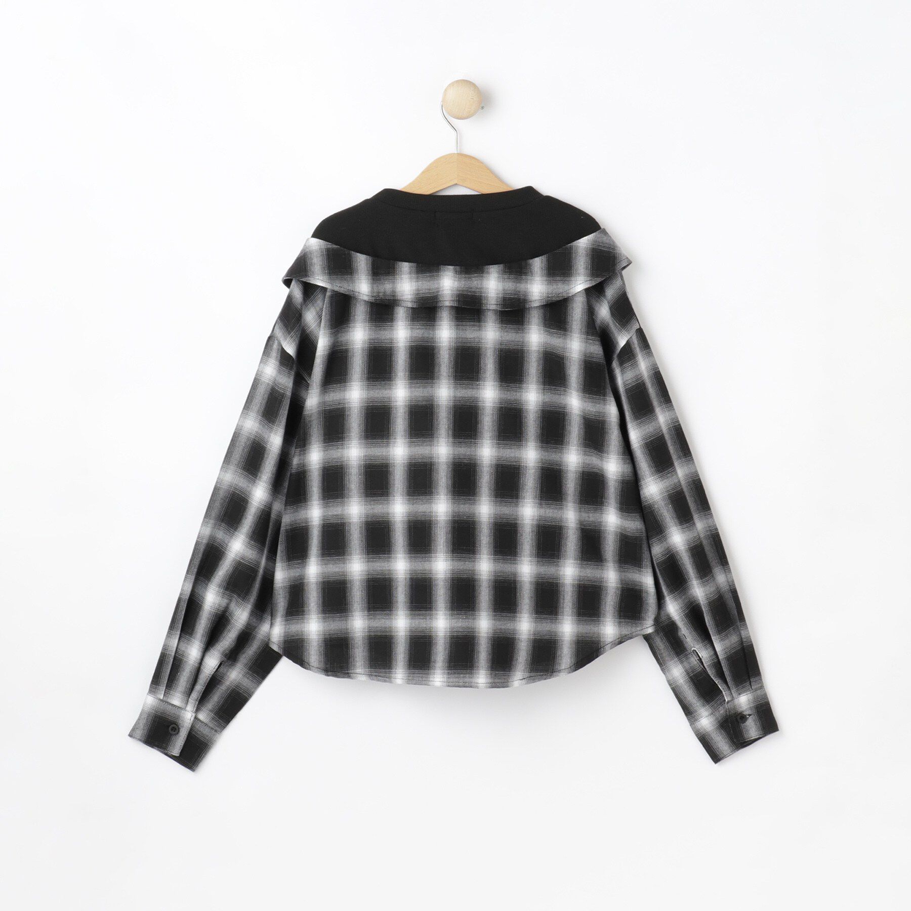 SHOO･LA･RUE「【130-150cm】チェックシャツドッキングトップス」|Tシャツ・カットソー|