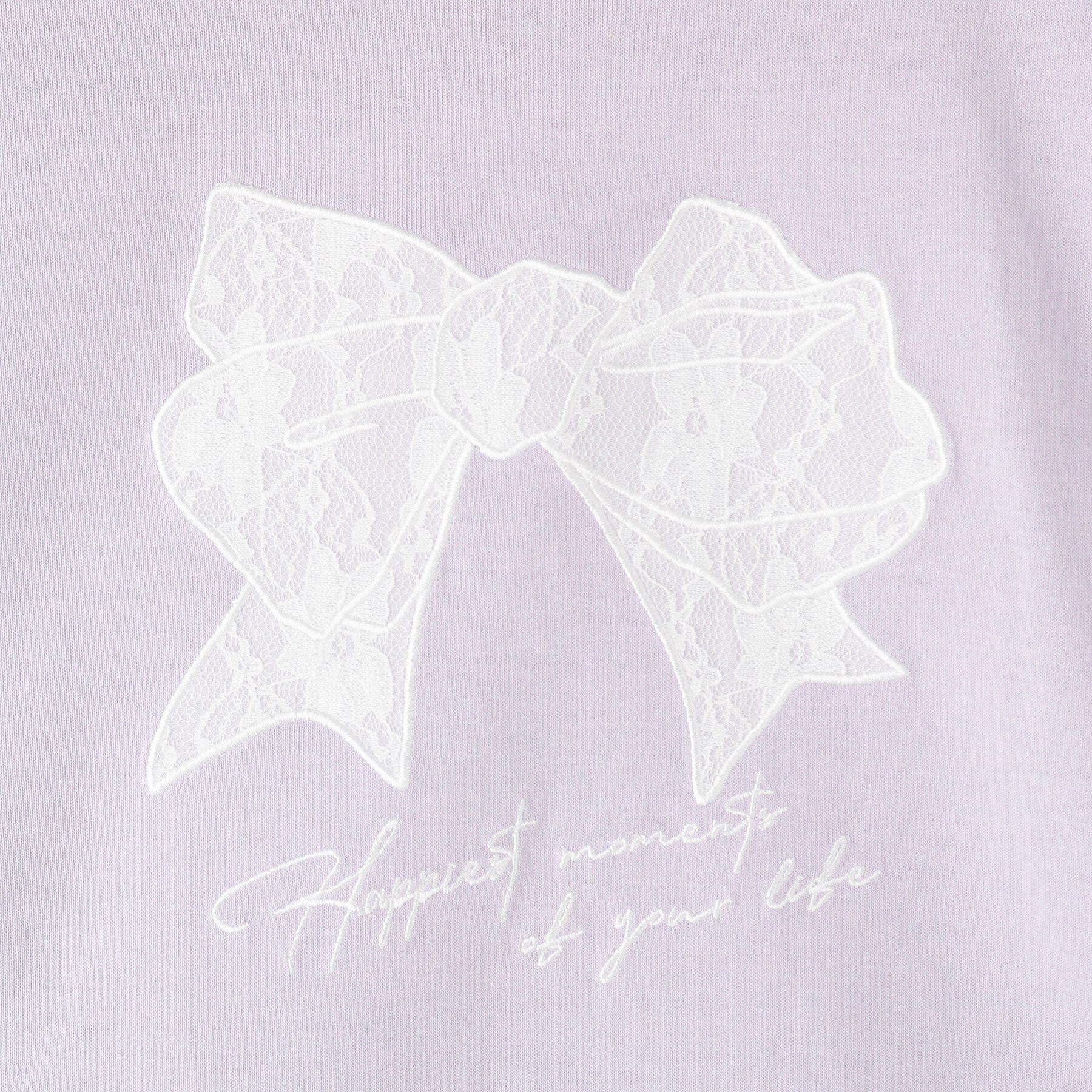 SHOO･LA･RUE「【100-150cm】レースリボン刺繍ロンT」|Tシャツ・カットソー|