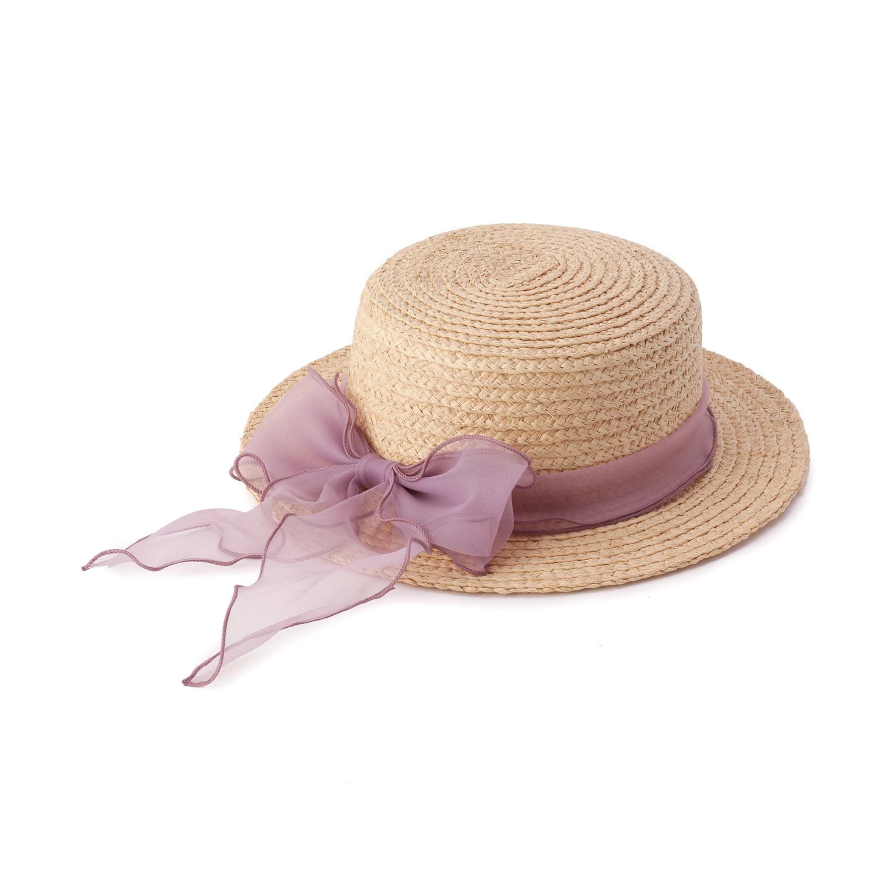 Grandedge「オーガンジーリボンカンカン帽子」|ハット|