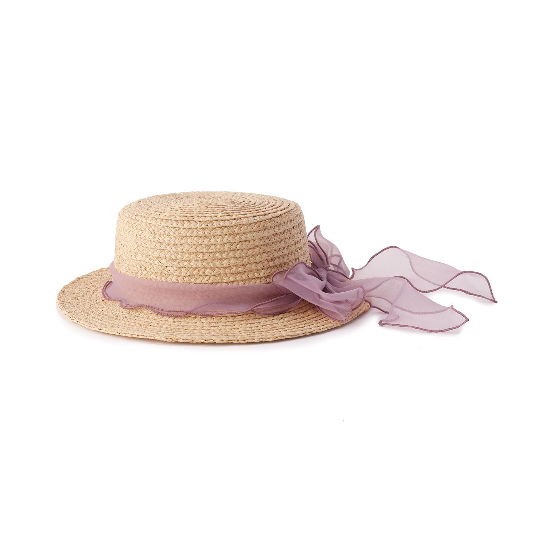 Grandedge「オーガンジーリボンカンカン帽子」|ハット|