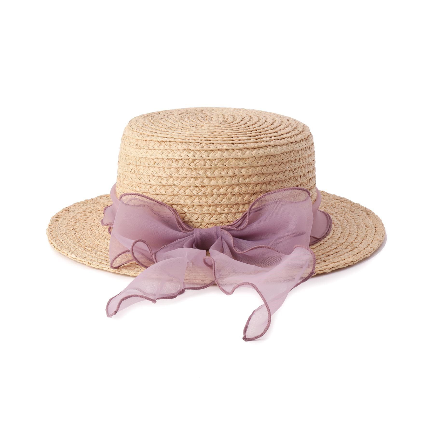 Grandedge「オーガンジーリボンカンカン帽子」|ハット|