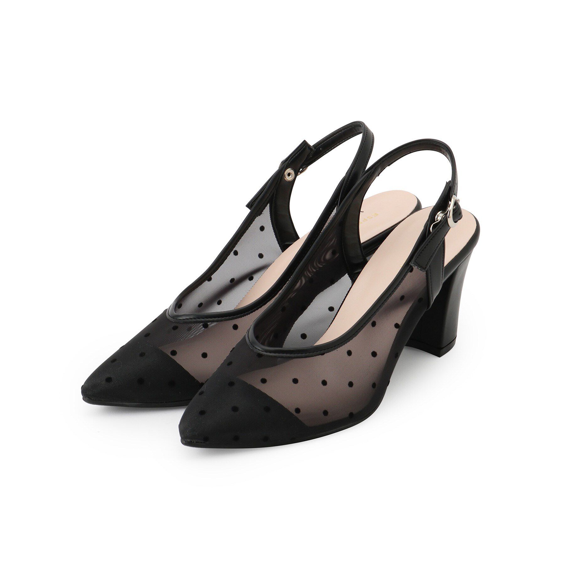 ESPERANZA「バックストラップパンプス」|パンプス|ドットブラック(919)