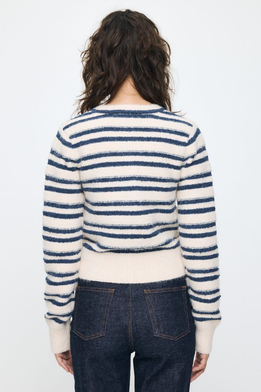 MOUSSY「SHADOW STRIPE KNIT カーディガン」|ニット・セーター|
