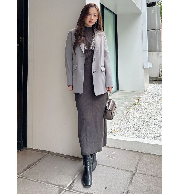 MERCURYDUO「チェックジャカードドッキングニットワンピース」|ワンピース|