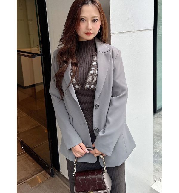 MERCURYDUO「チェックジャカードドッキングニットワンピース」|ワンピース|