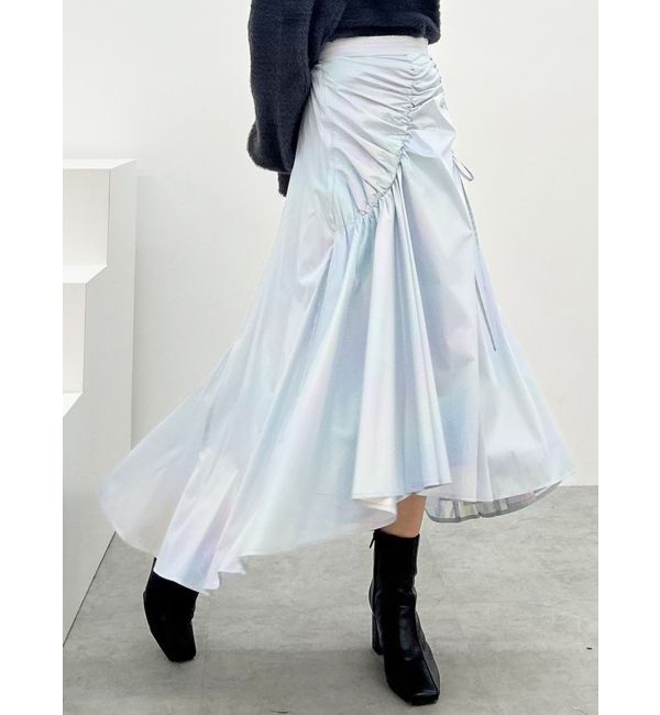 MERCURYDUO「オーロラ箔プリントドロストスカート」|スカート|