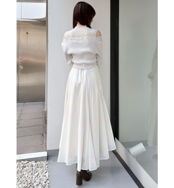 MERCURYDUO「オーロラ箔プリントドロストスカート」|スカート|