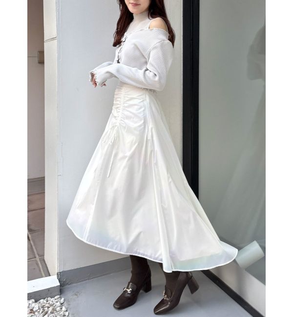 MERCURYDUO「オーロラ箔プリントドロストスカート」|スカート|