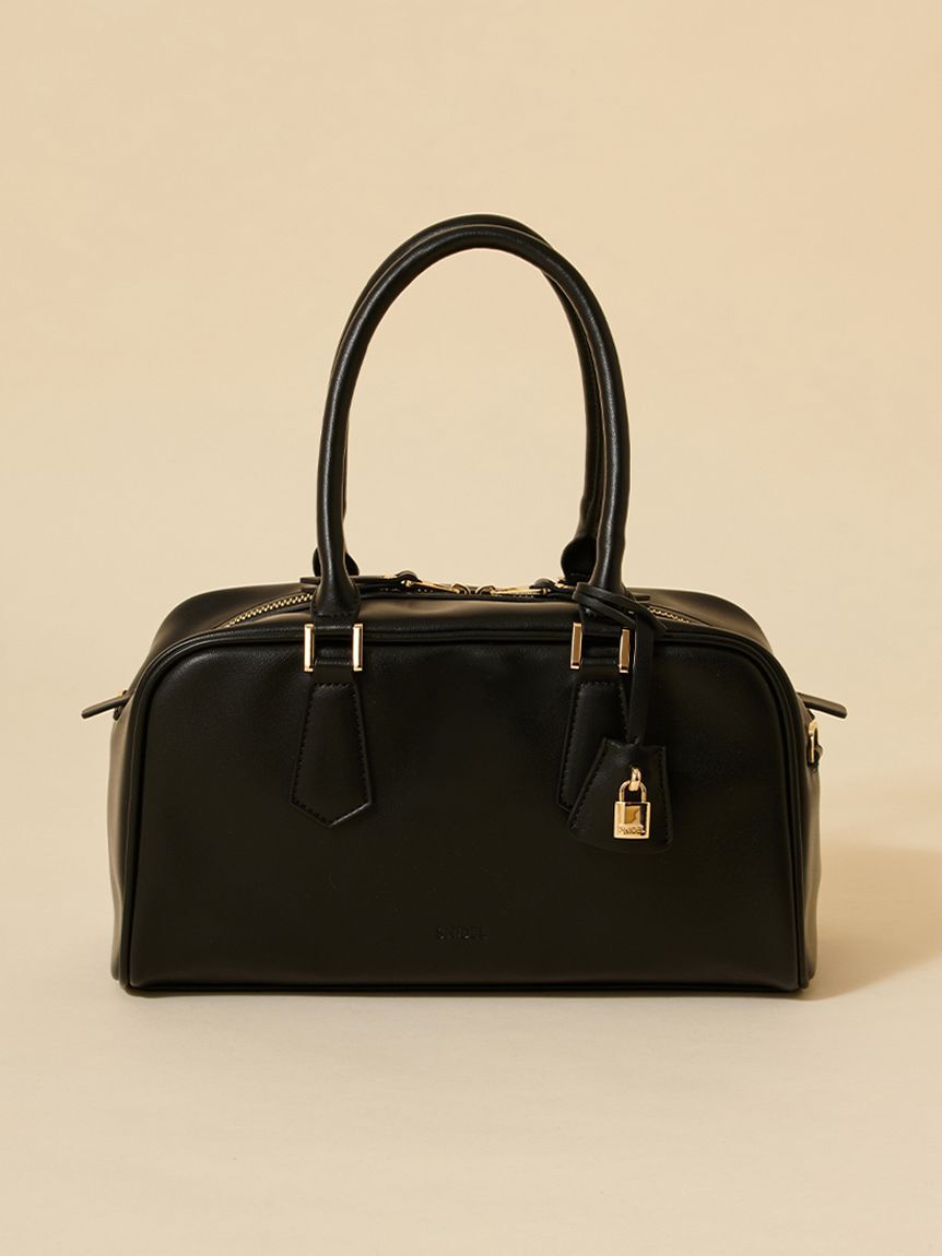 SNIDEL「パドロックチャームボストン」|ボストンバッグ|BLK