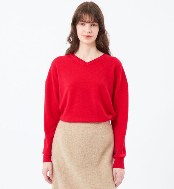 MACKINTOSH PHILOSOPHY「ウールカシミヤVネックプルオーバー」|ニット・セーター|レッド