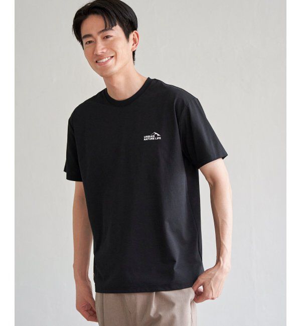 ikka「URBAN NATURE LIFE アーバンネイチャーライフ ドライスピードプリントTシャツ」|Tシャツ・カットソー|ブラック