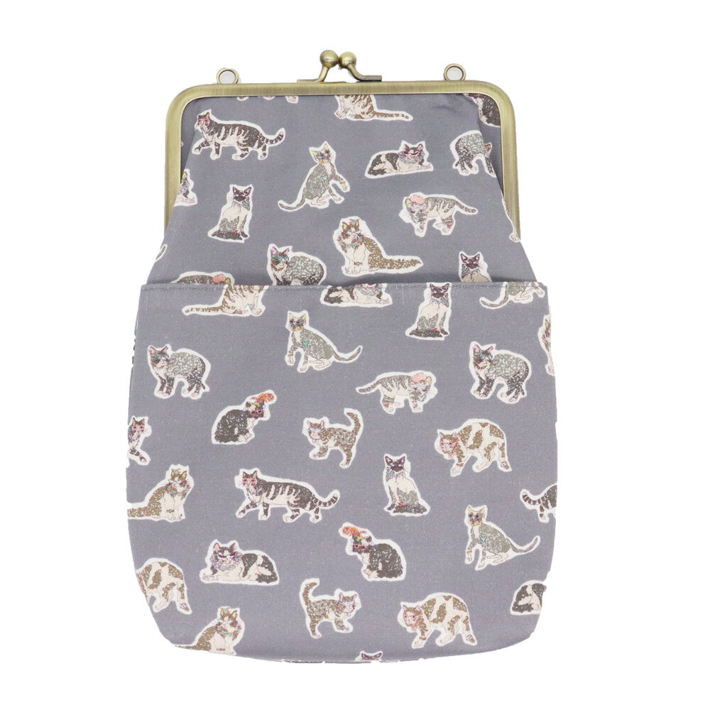 BACKYARD FAMILY「がま口ショルダーバッグ 楽天 ハンドバッグ 手提げ ショルダーバッグ ショルダーバック がま口」|ショルダー・メッセンジャー|グレー1