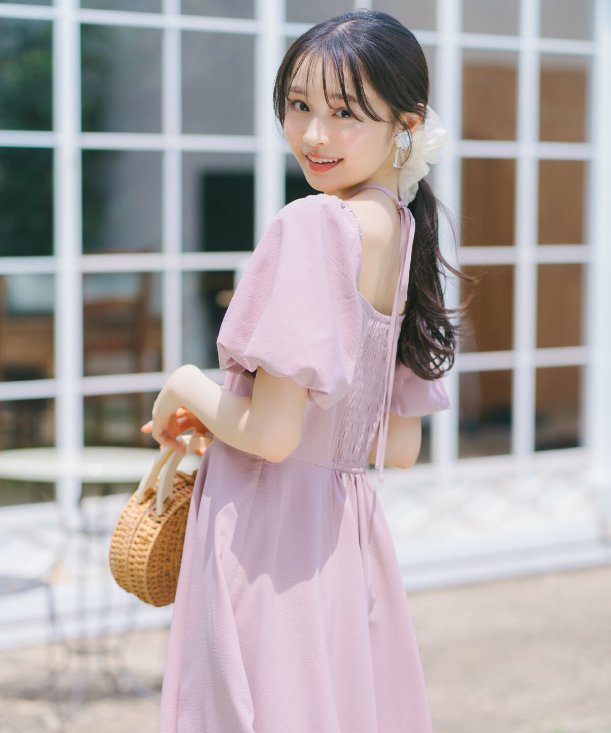 WILLSELECTION「クロスネックバルーンスリーブワンピース」|ワンピース|