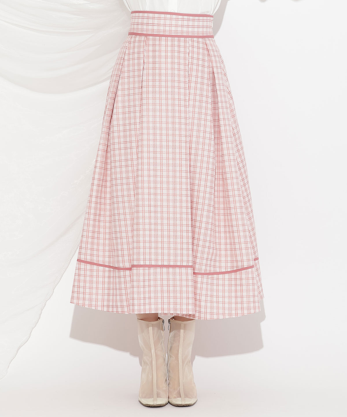 WILLSELECTION「パイピングデザインタックスカート」|フレア|