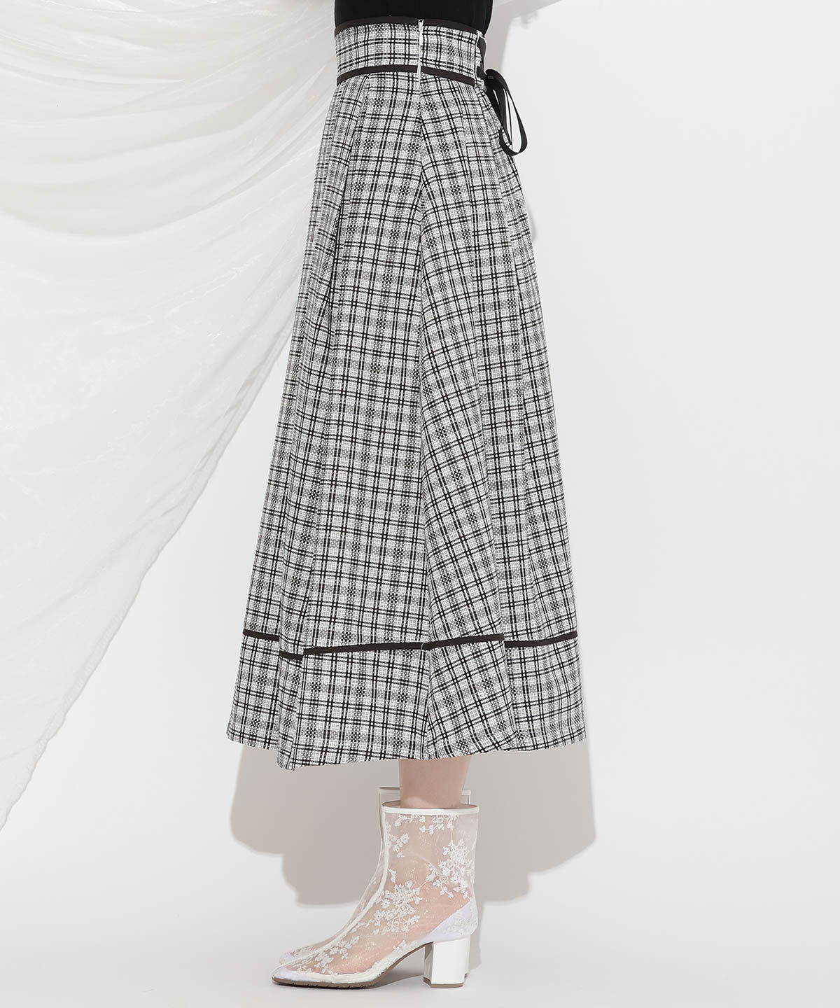 WILLSELECTION「パイピングデザインタックスカート」|フレア|