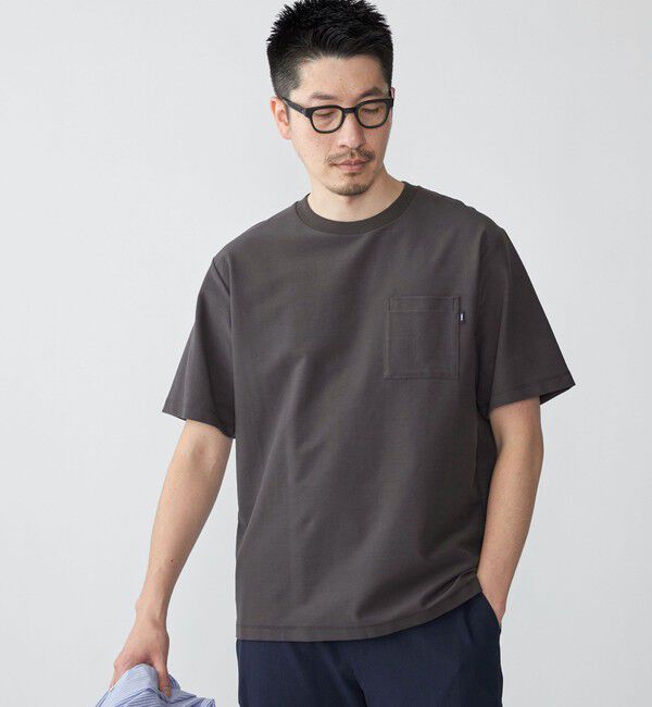 SHIPS「SHIPS:〈接触冷感/遮熱/吸水拡散/UVカット〉COVEROSS(R) フリーザー Tシャツ」|Tシャツ・カットソー|ダークグレー