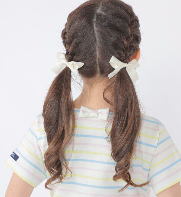 SHIPS KIDS「SHIPS KIDS:サテン リボン ヘアゴム 2コセット」|ヘアゴム・シュシュ|
