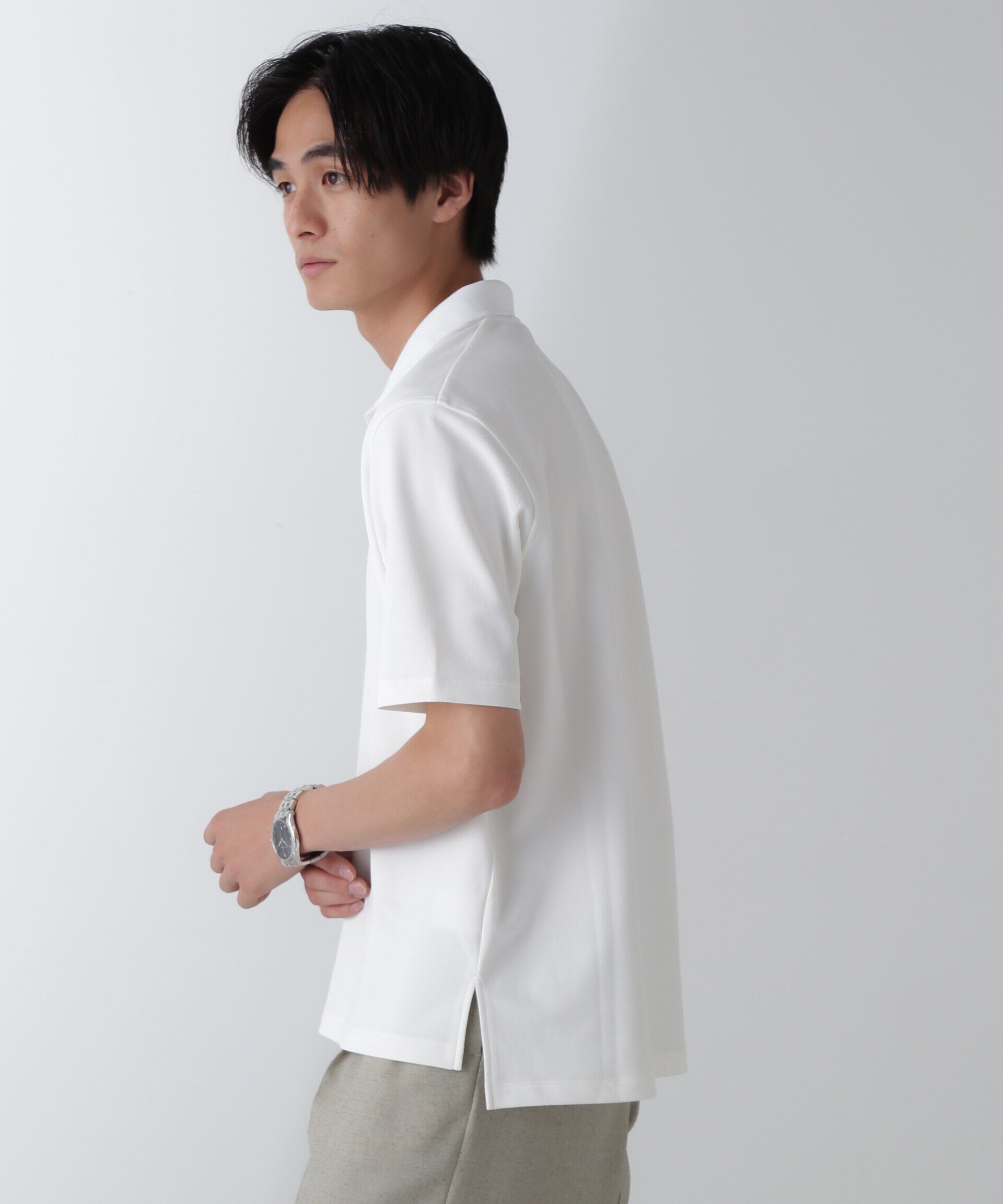 nano･universe「｢N POLO｣AQUA RHYTHM(R)鹿の子ポロシャツ 半袖」|Tシャツ・カットソー|