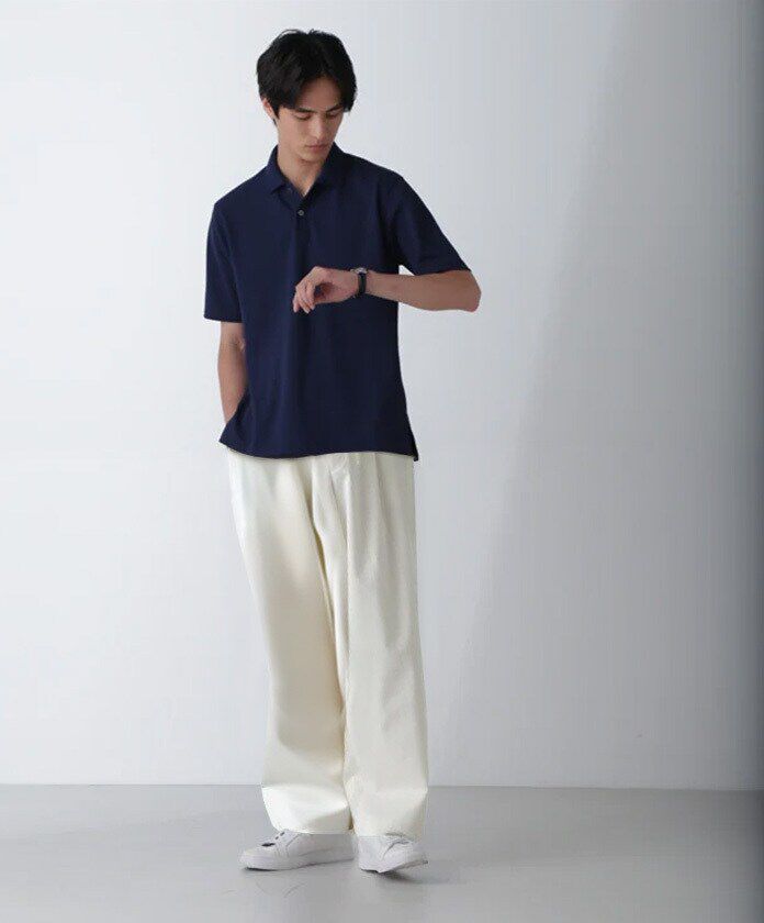 nano･universe「｢N POLO｣AQUA RHYTHM(R)鹿の子ポロシャツ 半袖」|Tシャツ・カットソー|