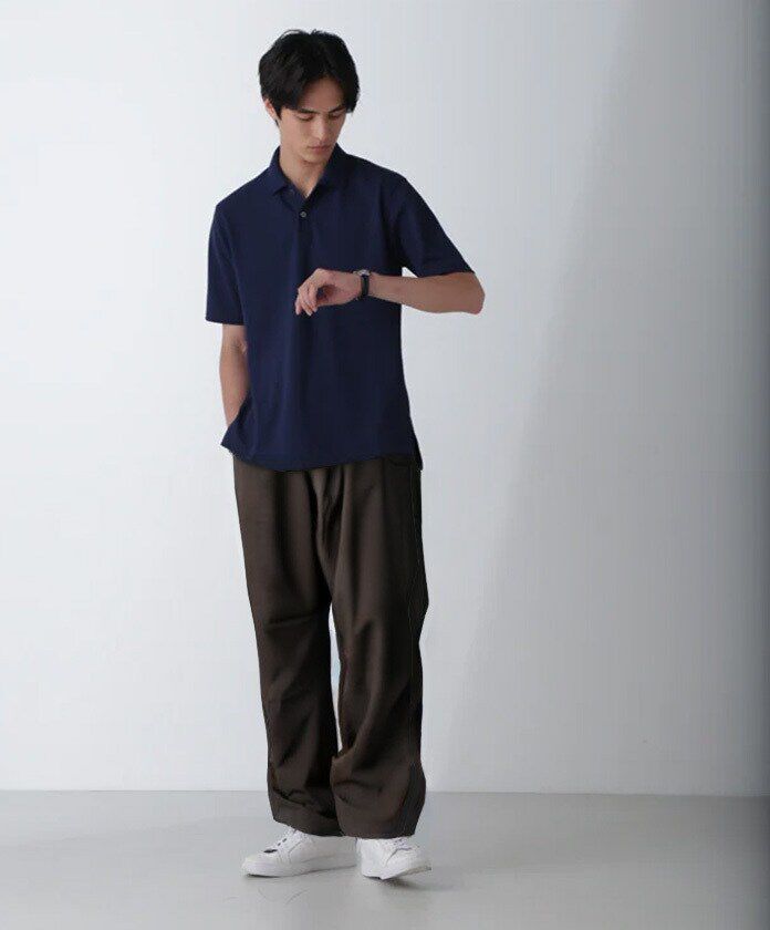 nano･universe「｢N POLO｣AQUA RHYTHM(R)鹿の子ポロシャツ 半袖」|Tシャツ・カットソー|