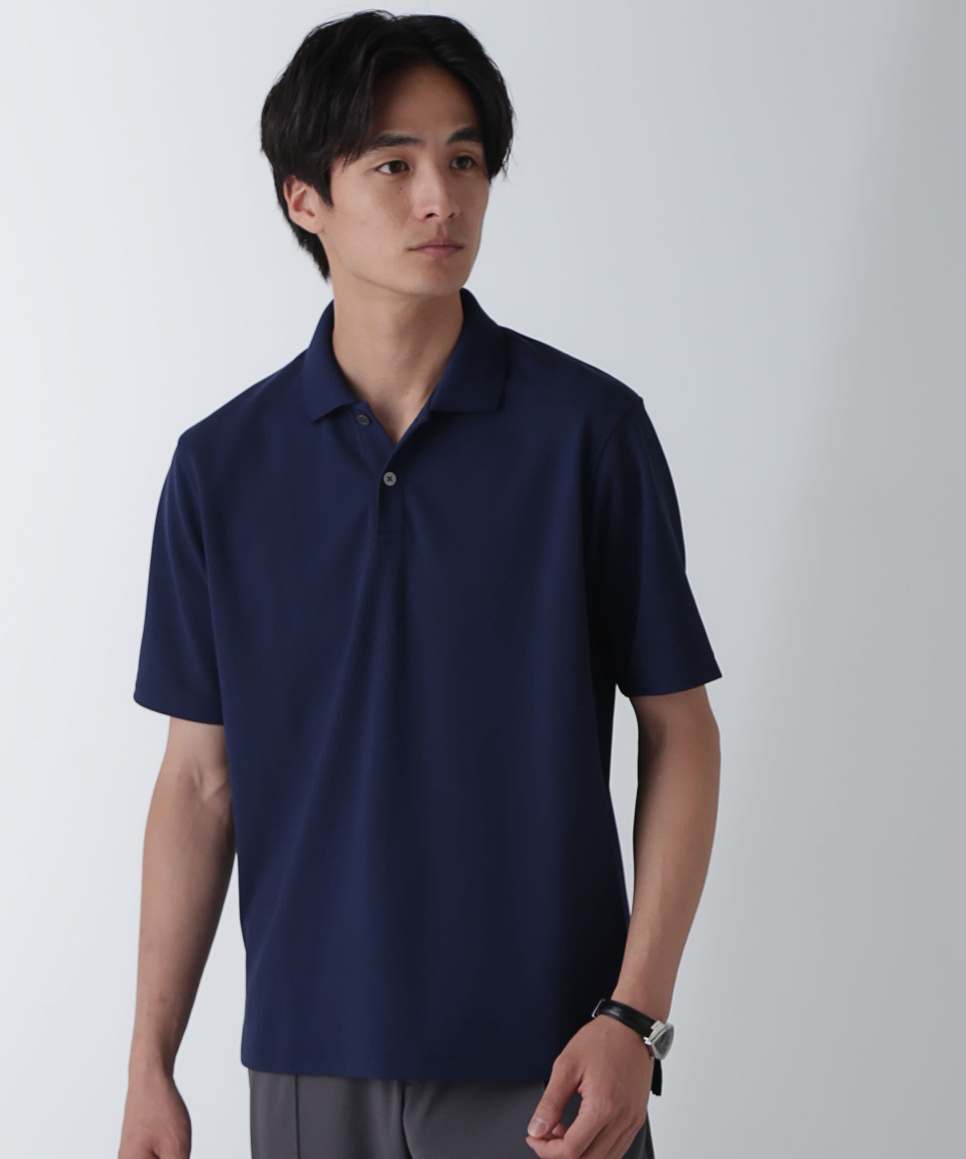 nano･universe「｢N POLO｣AQUA RHYTHM(R)鹿の子ポロシャツ 半袖」|Tシャツ・カットソー|