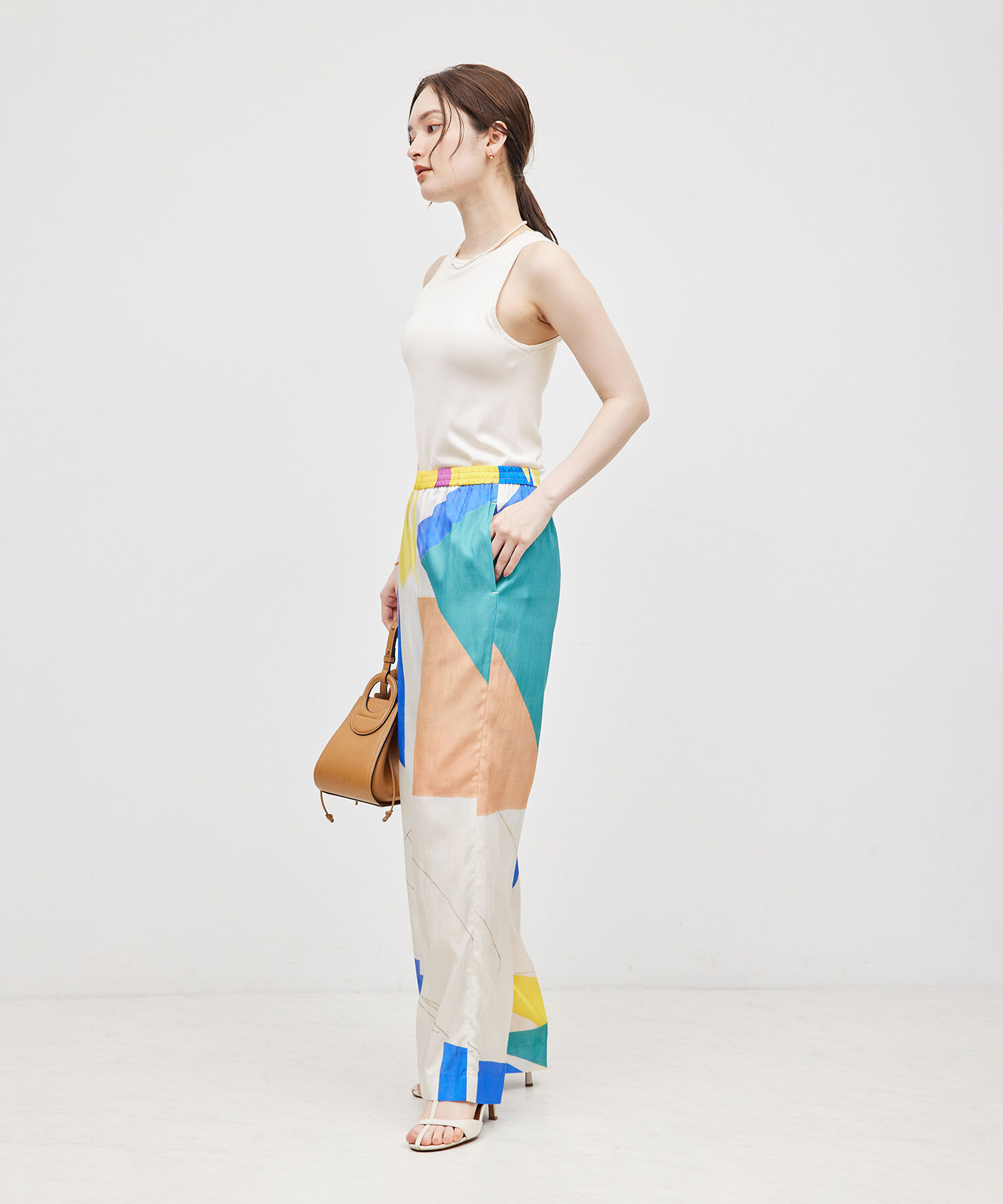 ROPE「コットンシルク丸胴フライスカップ付きアメスリタンクトップ」|タンクトップ|