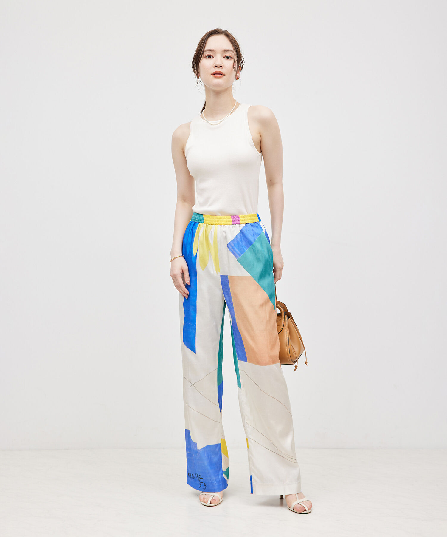 ROPE「コットンシルク丸胴フライスカップ付きアメスリタンクトップ」|タンクトップ|